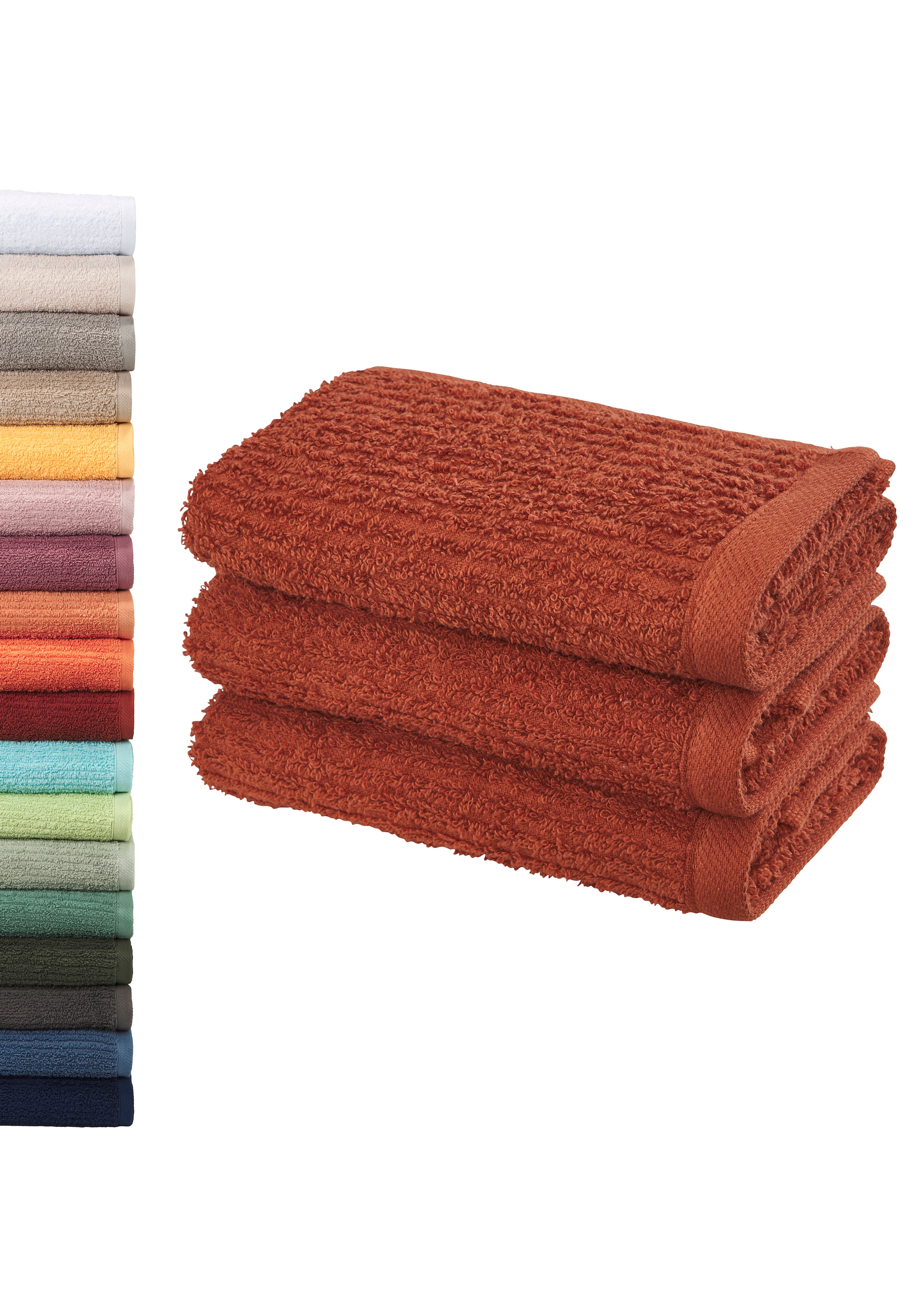 OTTO home Gaestehandtuecher »Riva, 30x50, Premium Handtücher, 500 gr/m²« Hoch-Tief-Struktur, Streifen, weich, 5 Jahre Garantie