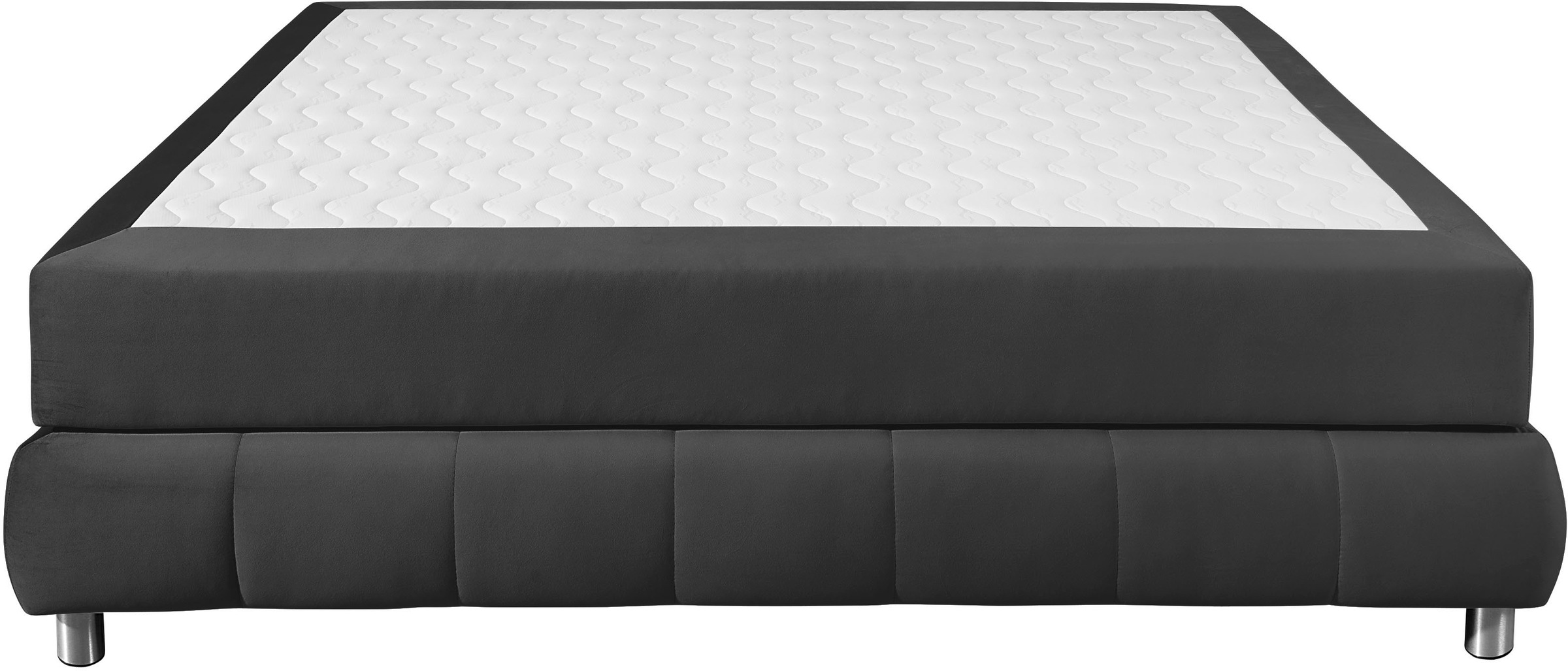 Boxspringbett HOME AFFAIRE "Salo", grau (anthrazit), B:126cm L:206cm, Komplettbetten, Boxspringbett, Ohne Kopfteil, inkl. Topper, auch in Überlänge 220 cm 3