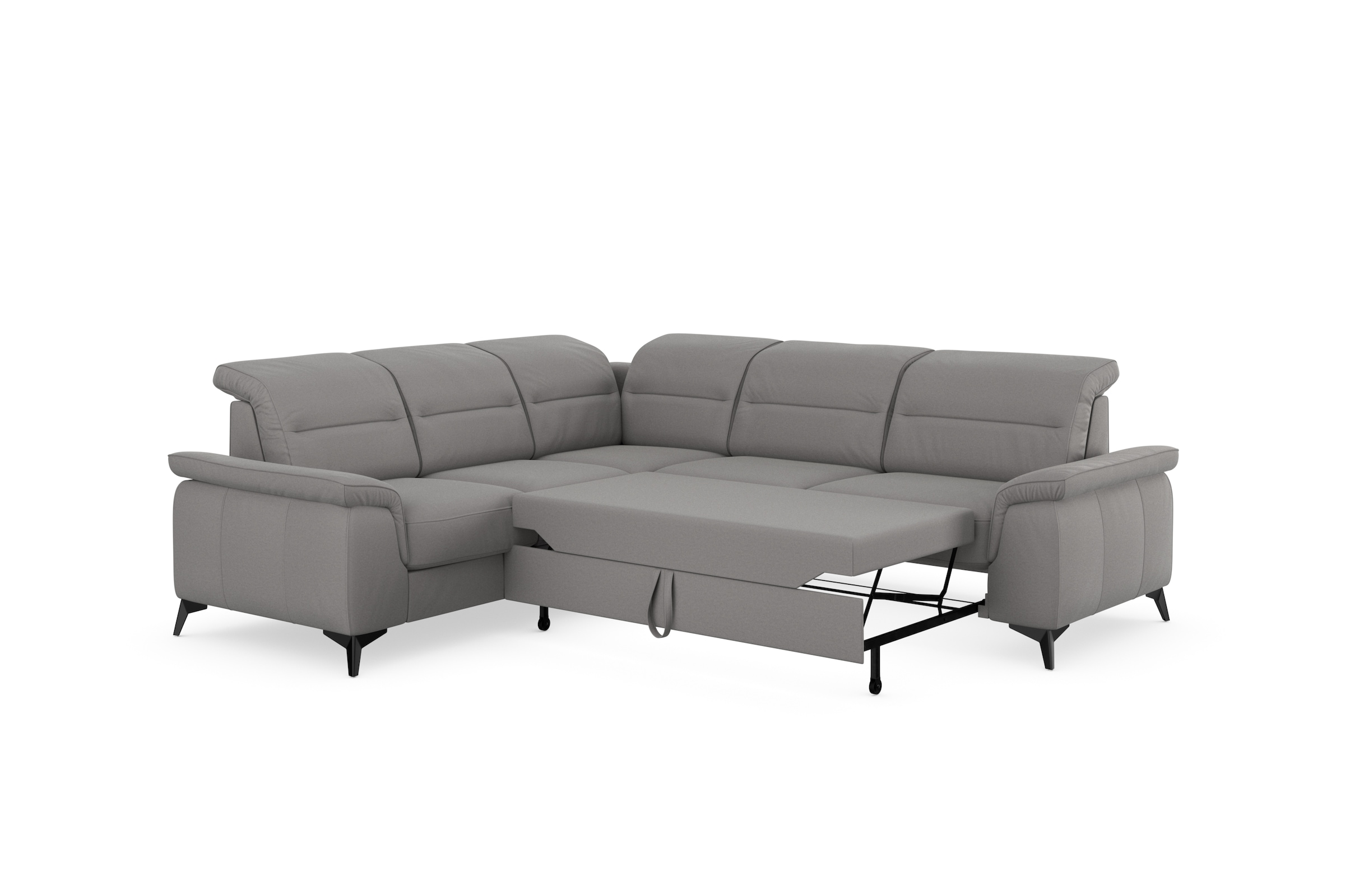 sit&more Ecksofa »Sinatra L-Form«, optinal mit Kopfteilverstellung und Armteilfunktion, Metallfüße