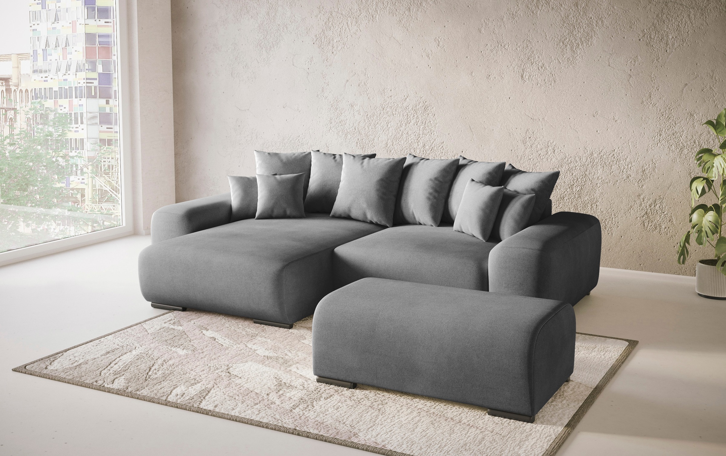 Mr. Couch Polsterecke »Sundance, L-Form«, Dauerschläfer mit Bett, Bettkasten, bis 140 kg belastbar