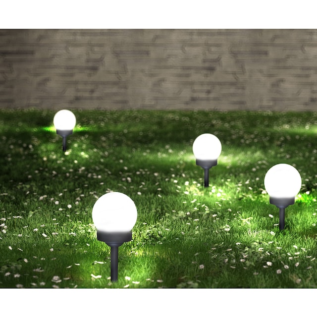 my home LED Gartenleuchte »Ground Spikes«, 1 flammig-flammig, 8er Set, Leuchtdauer  geladen ca 8h, Kunststoff, anthrazit, d: 10cm kaufen | BAUR