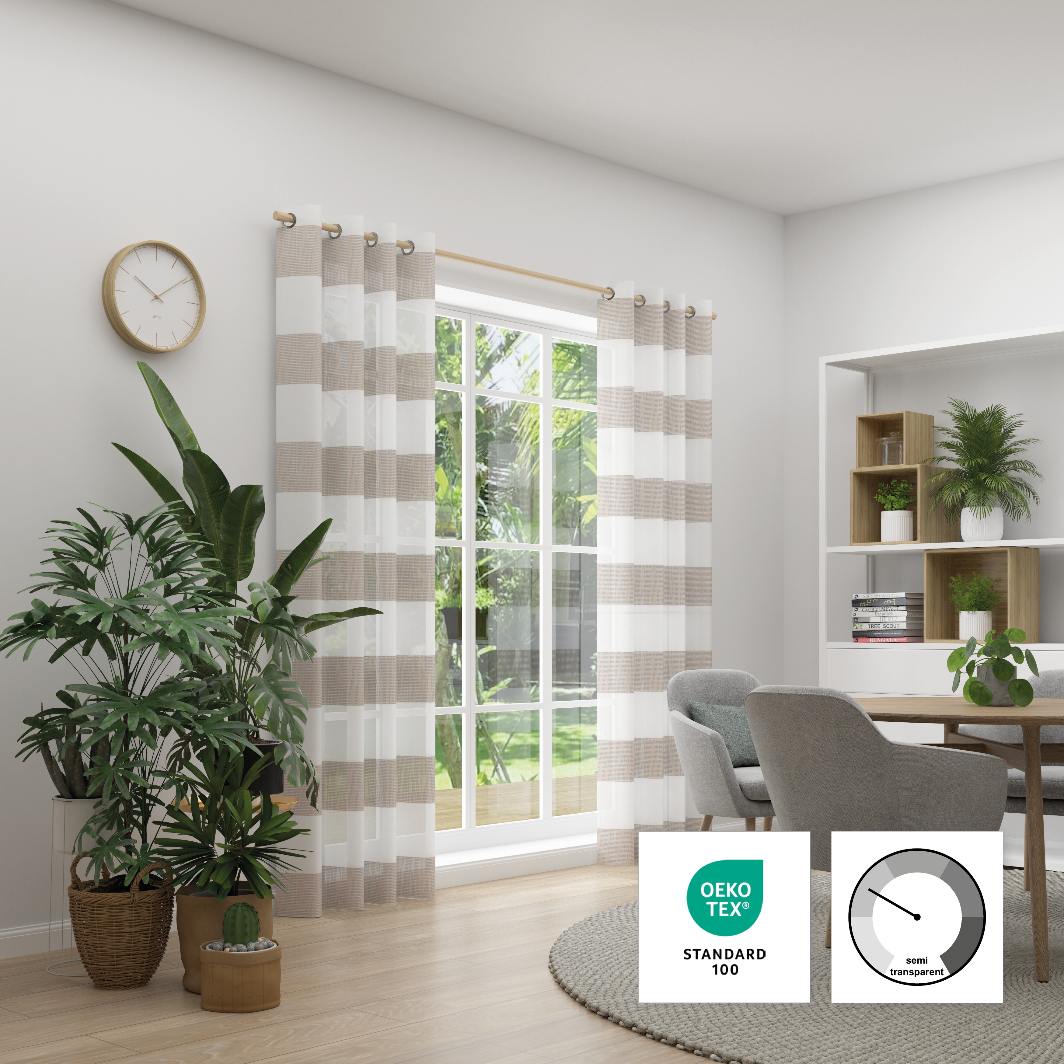 Neutex for you "RIVA" Ösen 1 Stk. tlg. Blockstreifen, grafisches Linienmotiv