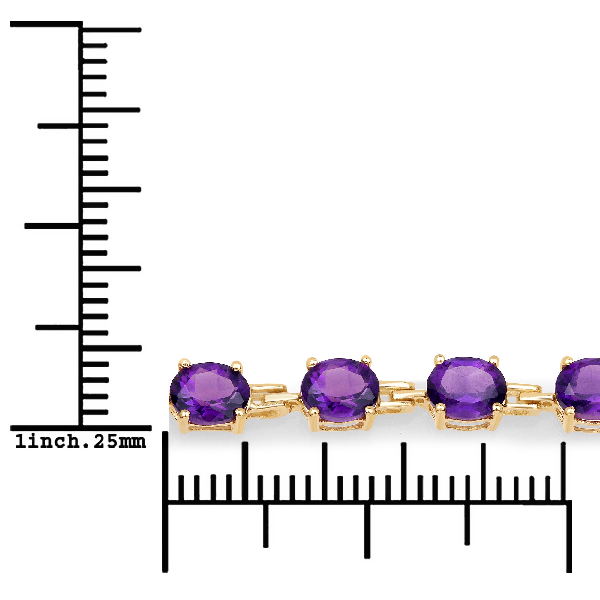 Vira Jewels Armband »925-Sterling Silber vergoldet Glänzend Amethyst lila«