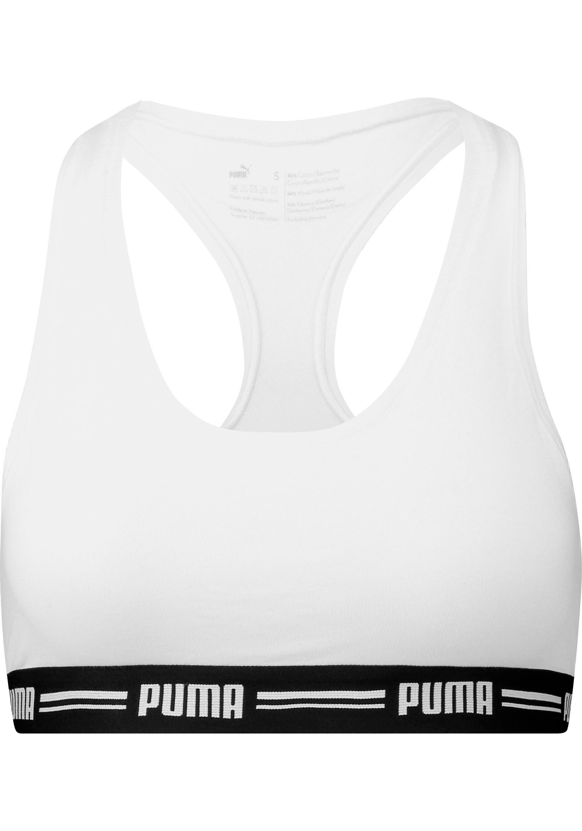 PUMA Sport-Bustier "PUMA WOMEN RACER BACK TOP 1P HANG", mit markantem Logob günstig online kaufen