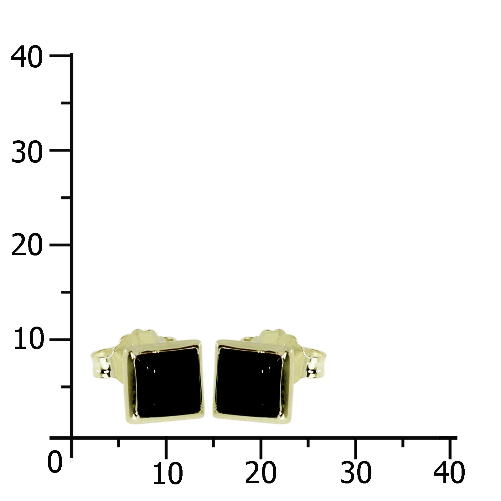 OSTSEE-SCHMUCK Paar Ohrstecker »- Classic 6x6 mm - Gold 585/000 - Onyx«