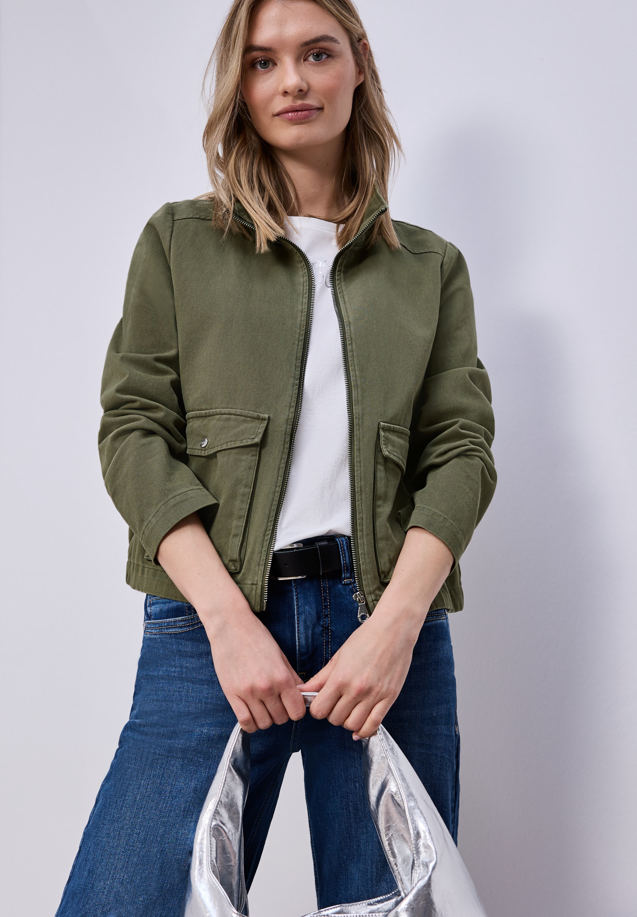STREET ONE Kurzjacke ohne Kapuze aus reiner Baumwolle