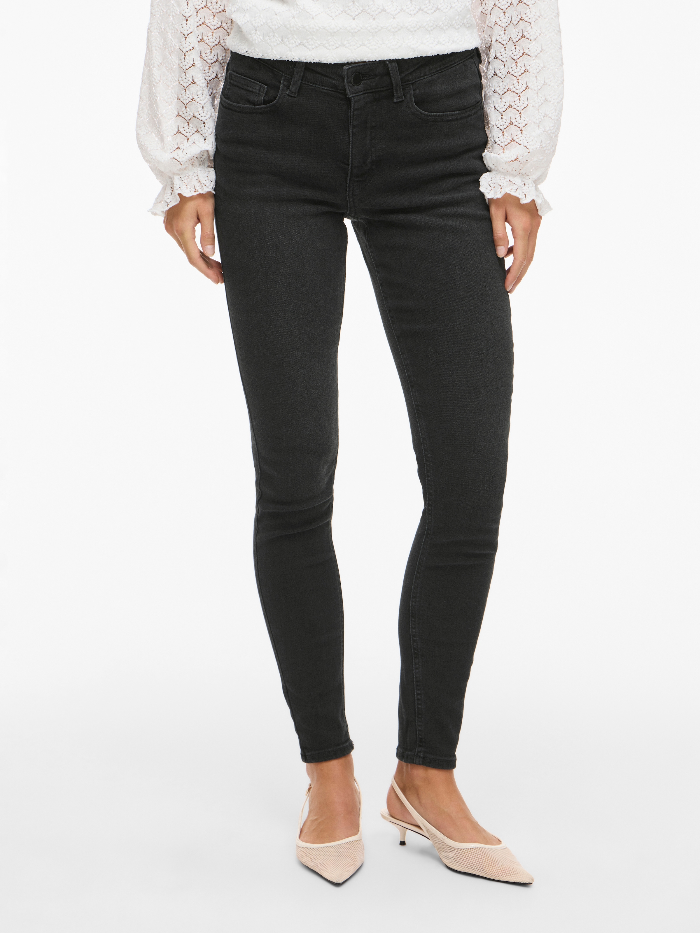 Vila Skinny-fit-Jeans "VISARAH RW SKINNY JEANS BLK BUB00-NOOS" günstig online kaufen