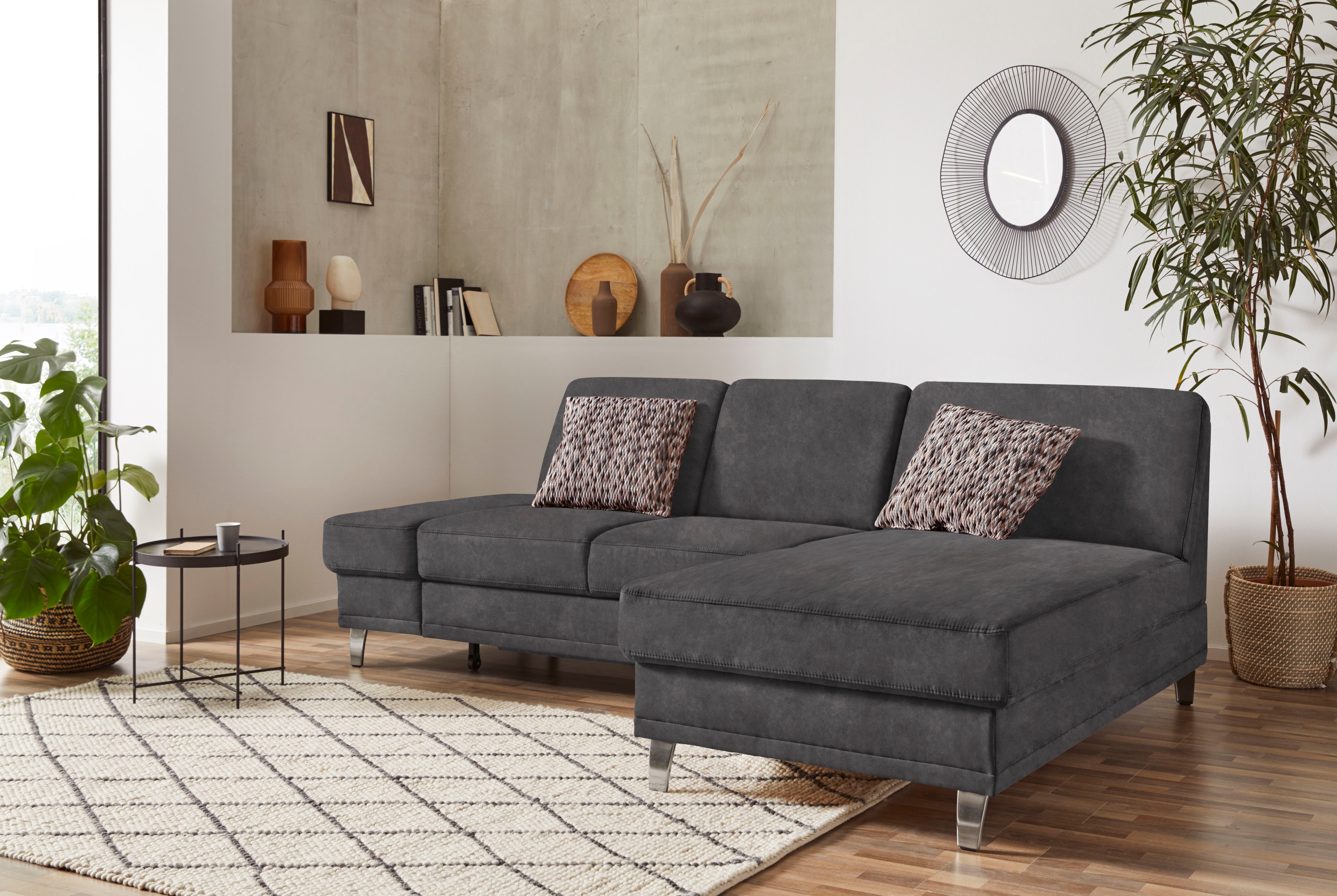 sit&more Ecksofa "Clio L-Form" optional Schlaffunktion oder Vorziehsitz und Bettkasten, Federkern