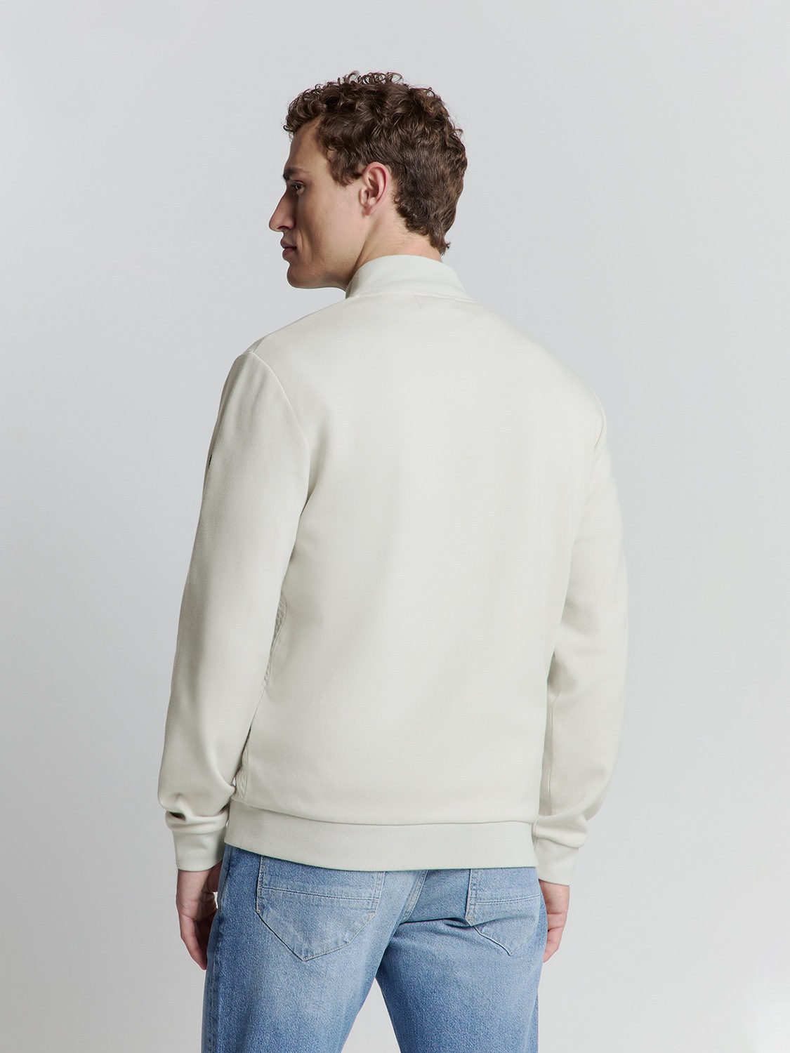 NO EXCESS Sweater »No Excess Jacquard sweatshirt mit Vollreißverschluss«