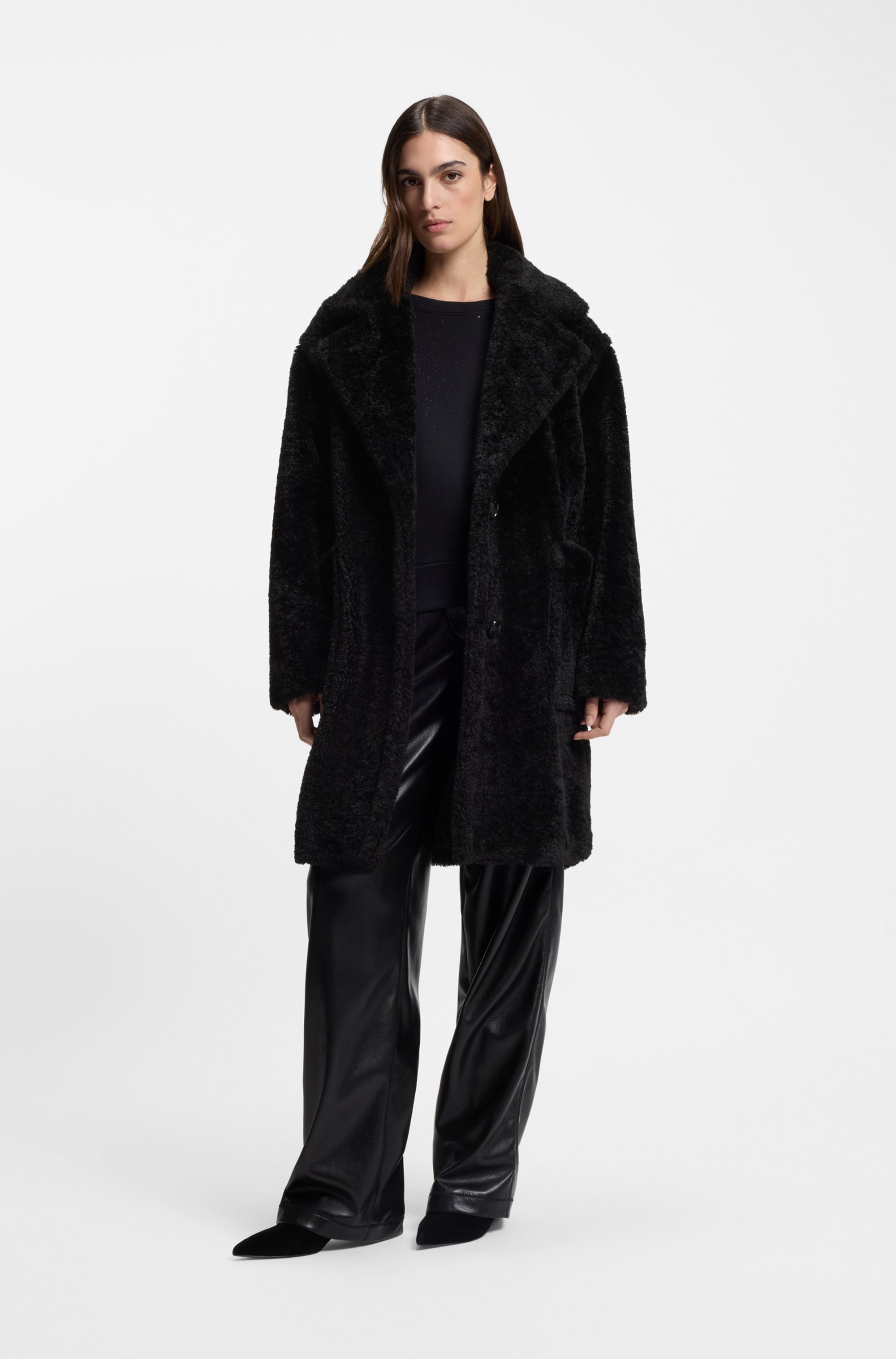 BOSS ORANGE Kurzmantel "Catedy Premium Damenmode", aus softem Teddy, Relaxe günstig online kaufen