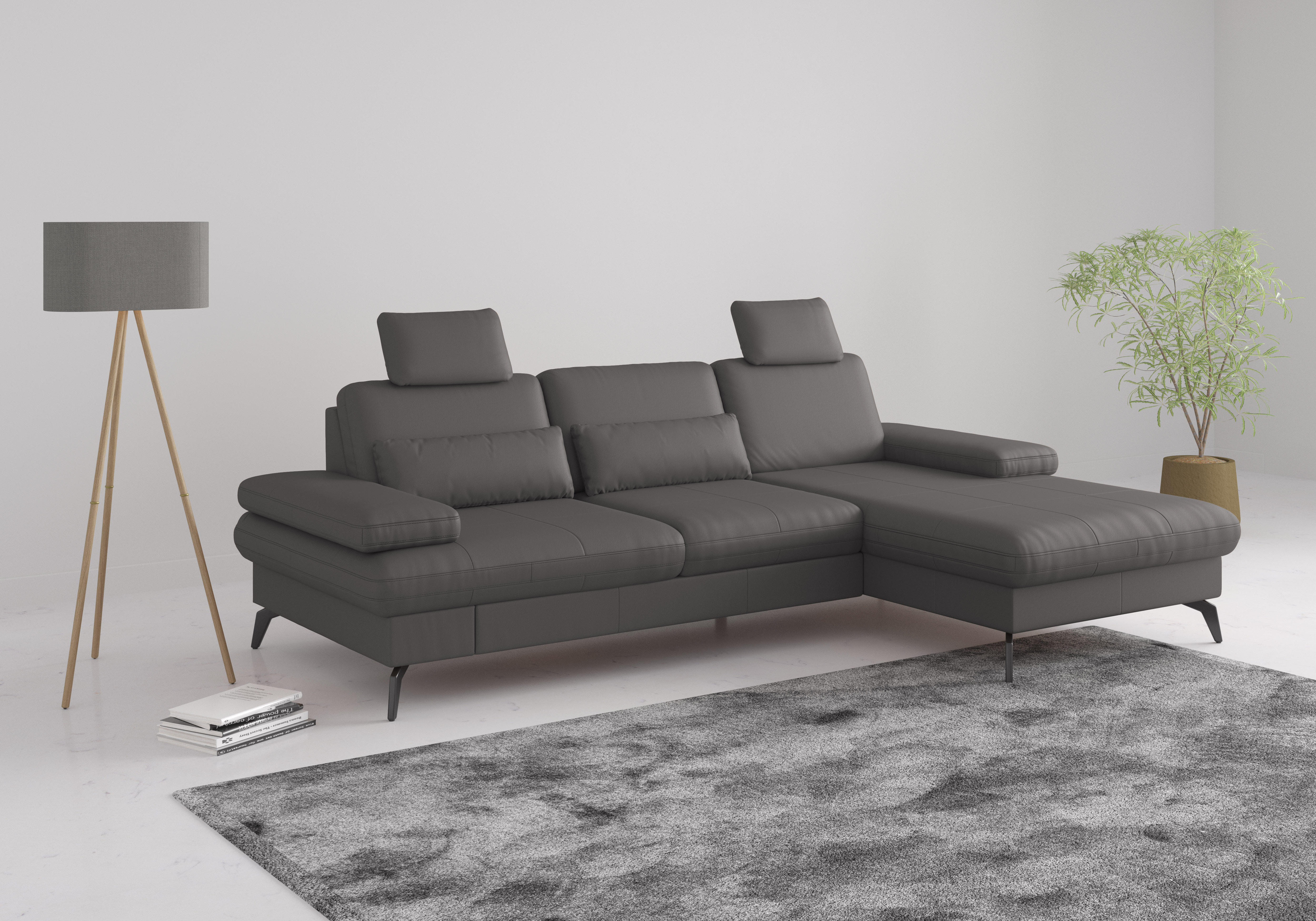 sit&more Ecksofa "Morris L-Form, inkl. Sitztiefenverstellung" wahlweise mit Armteilverstellung, Schlaffunktion & Bettkasten