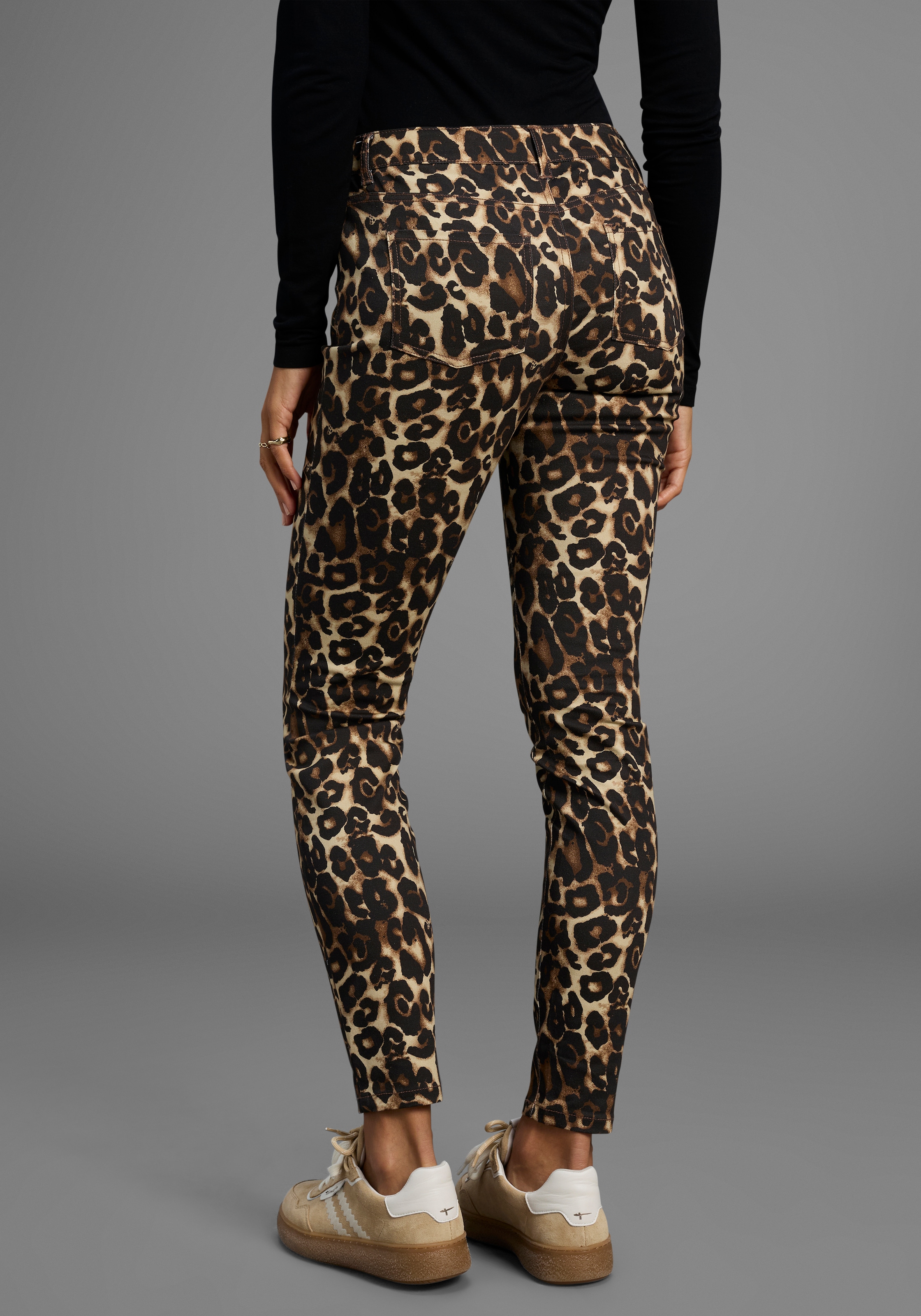 Laura Scott 5-Pocket-Hose, in modischem Leo-Print
