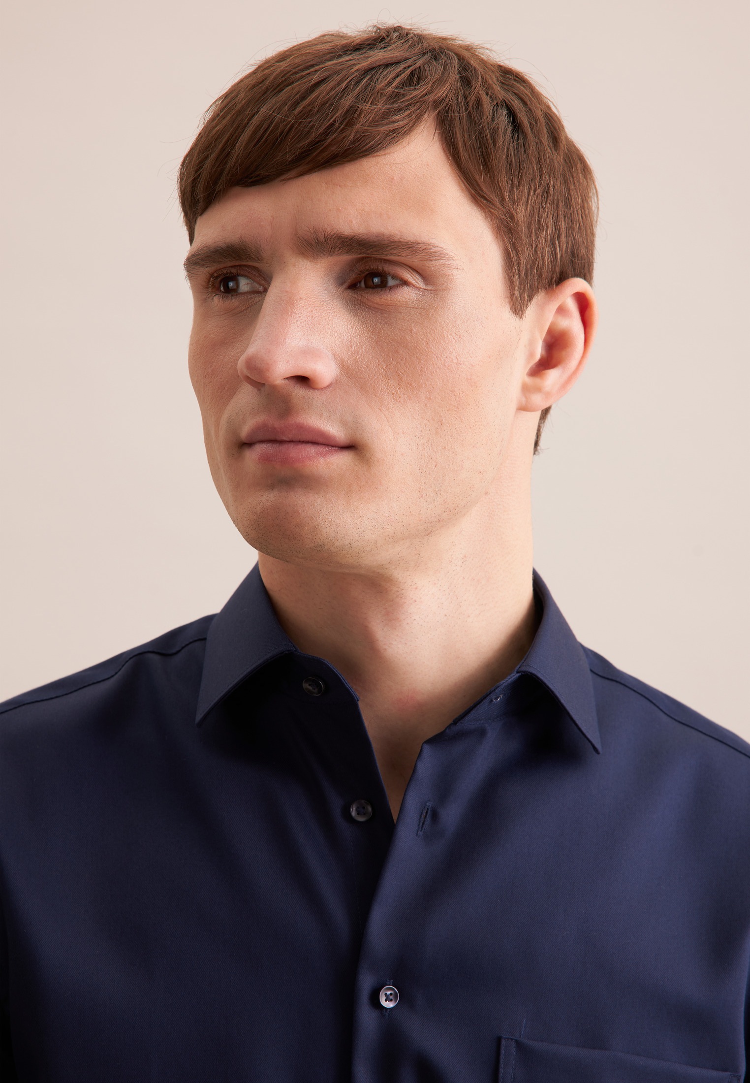 Businesshemd SEIDENSTICKER "Schwarze Rose", Herren, Gr. XL (44), normale Ärmellängen, blau (dunkelblau), 100% Baumwolle, unifarben, regular fit, 2-Knopf-Manschette, Hemden, Regular 1/1 Kentkragen Uni 2