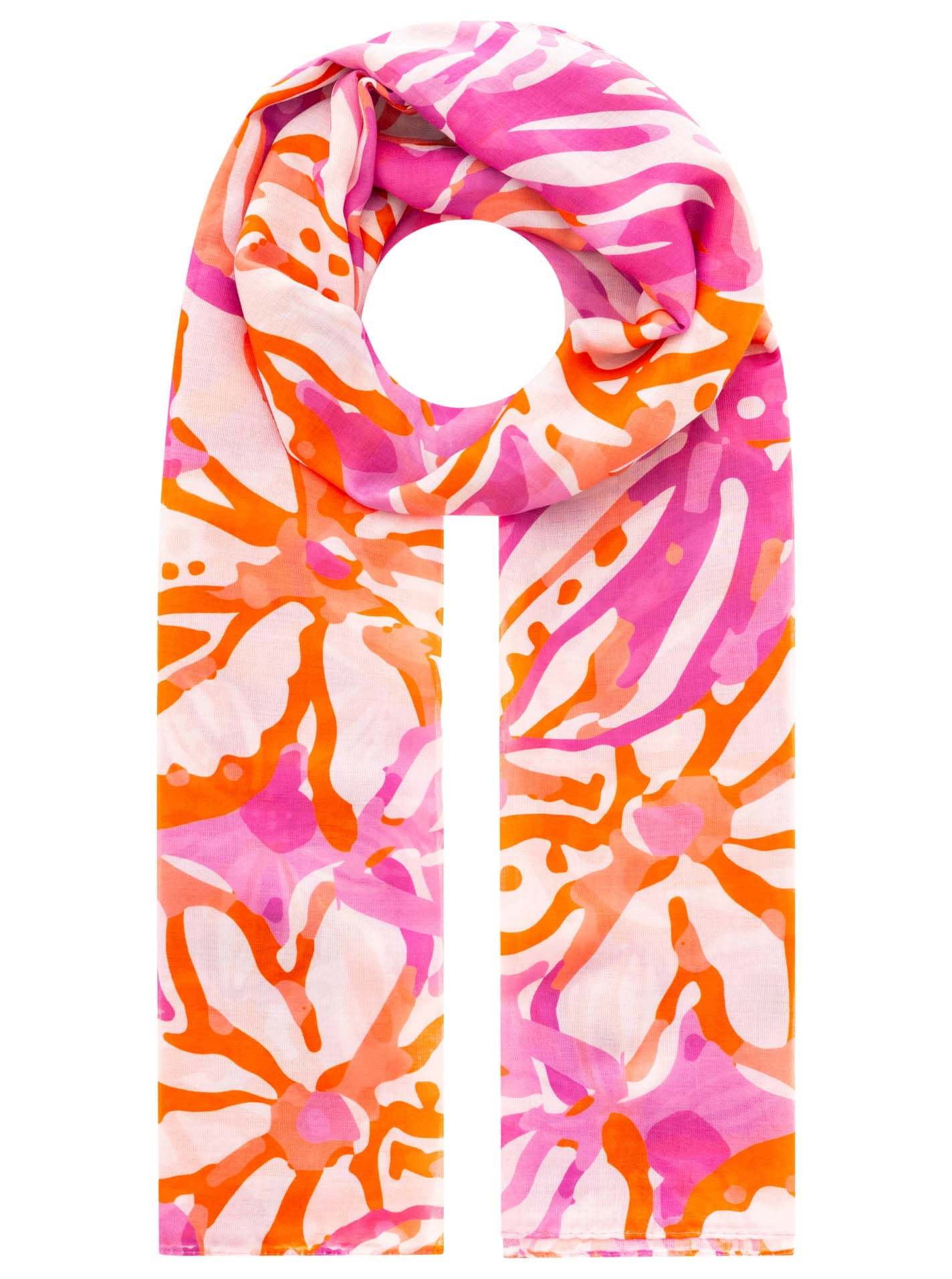 Zwillingsherz Schal ""Flower Paradise"" florales, farbenfrohes Muster, tran günstig online kaufen