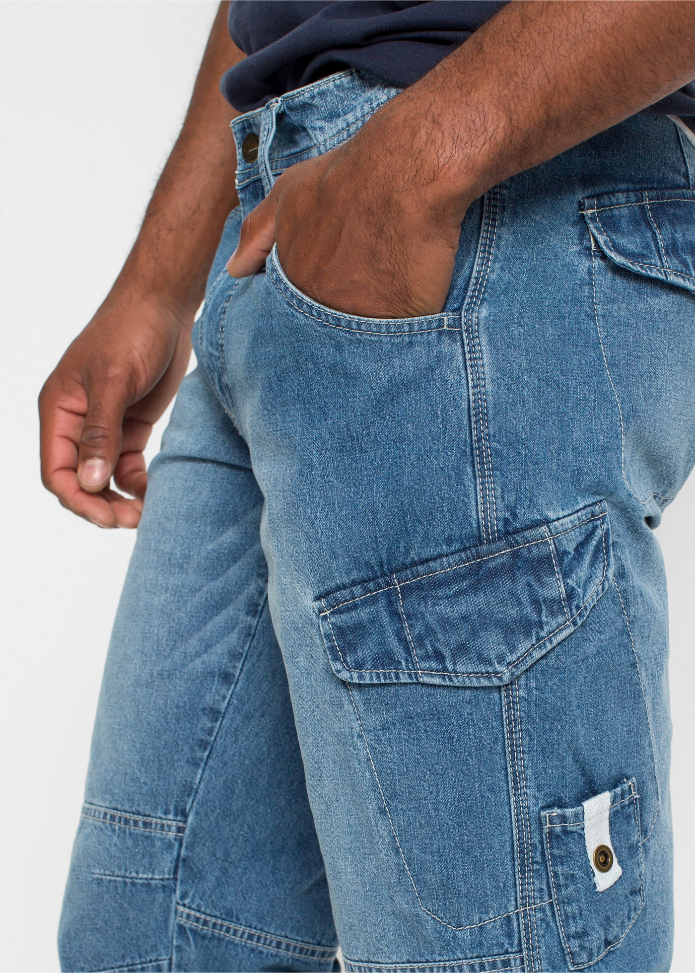 bonprix Bermudas  aus Baumwolle, Relaxed Fit, im Denim-Look