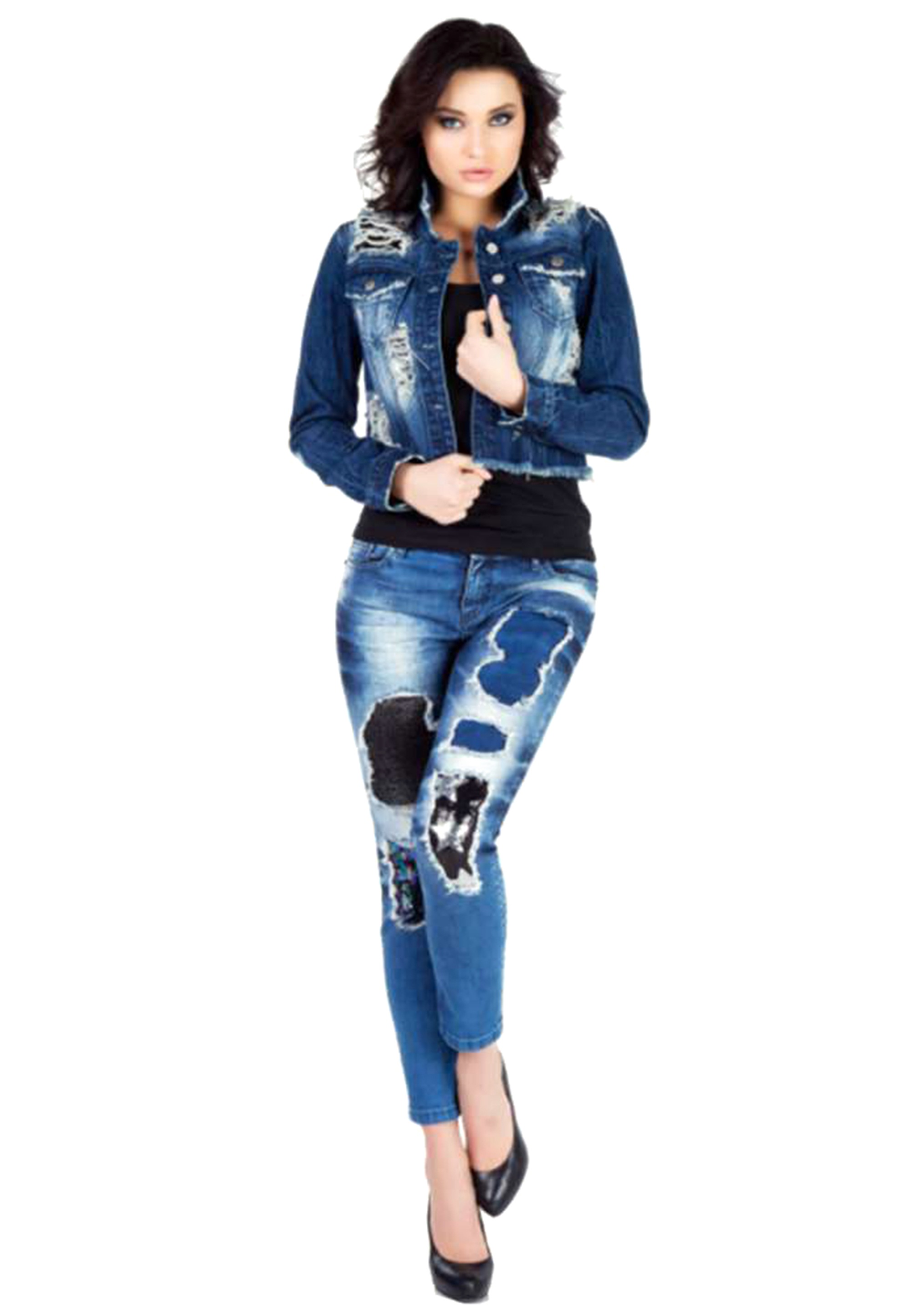 Cipo & Baxx Jeansjacke, im rockigen Used-Look