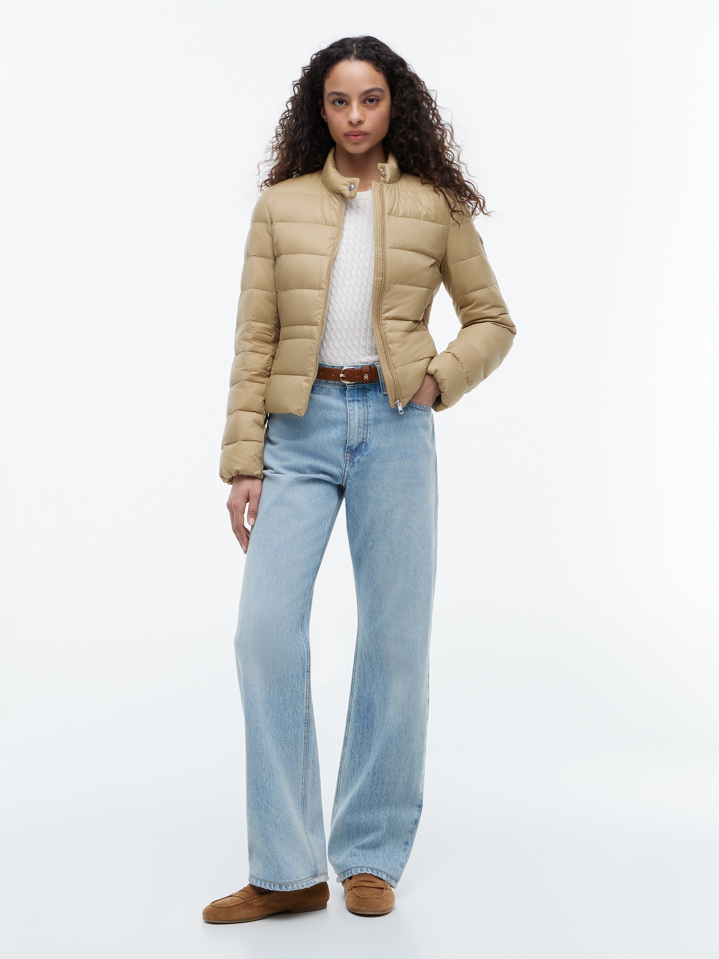 Tommy Hilfiger Daunenjacke »LW DOWN PACKABLE JACKET« ohne Kapuze aus pflegeleichter Kunstfaser, leichte Steppqualität