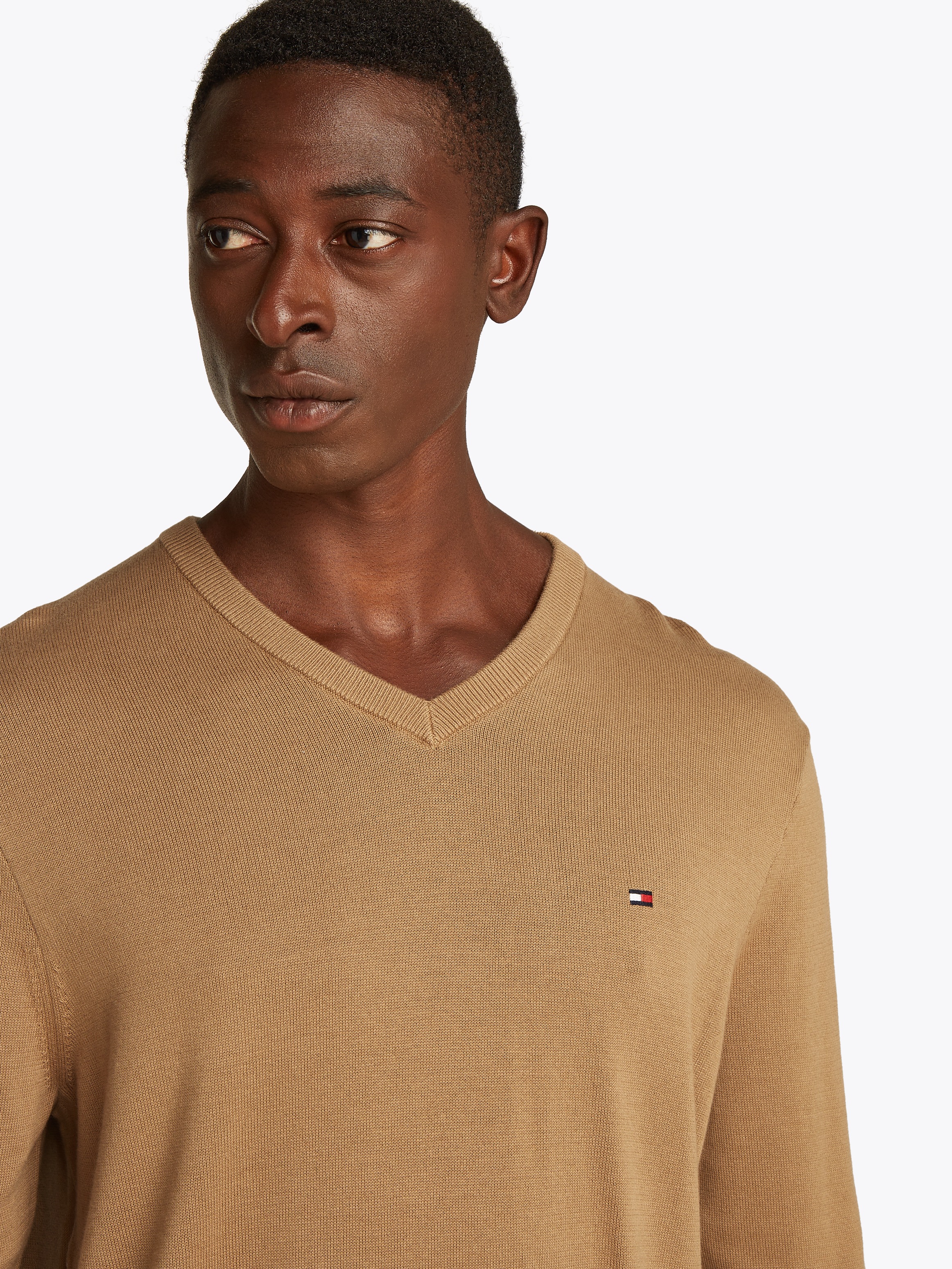 Tommy Hilfiger Strickpullover »ESSENTIAL COTTON V NECK«