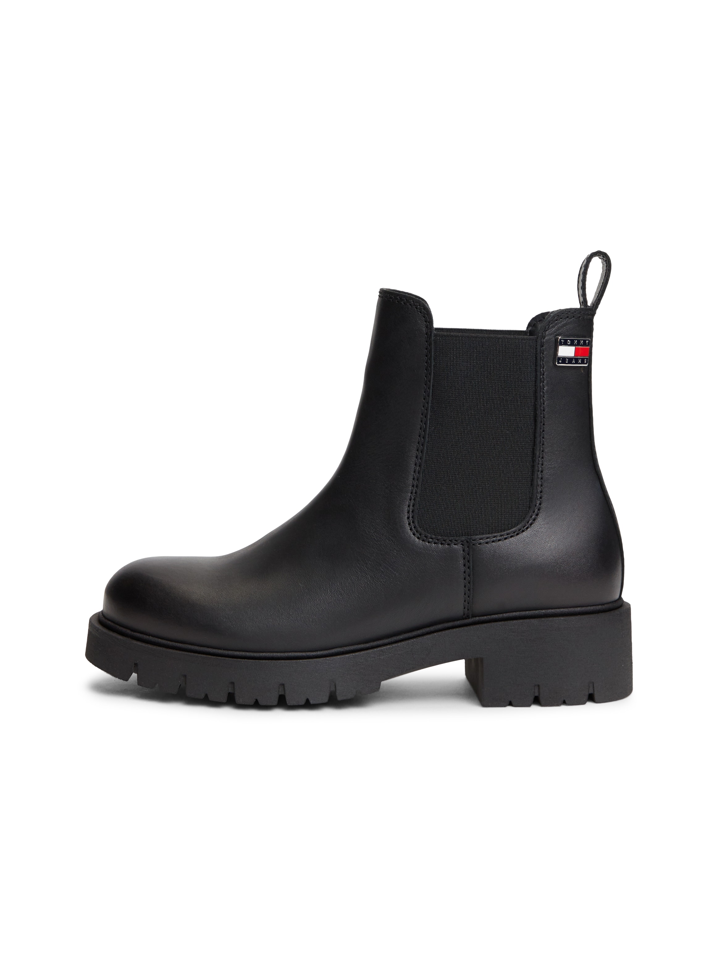 Tommy Jeans Chelseaboots »TJW CLEATED CHELSEA BOOTS«  Blockabsatz, Schlupfboots mit zweckmäßiger Anziehlasche