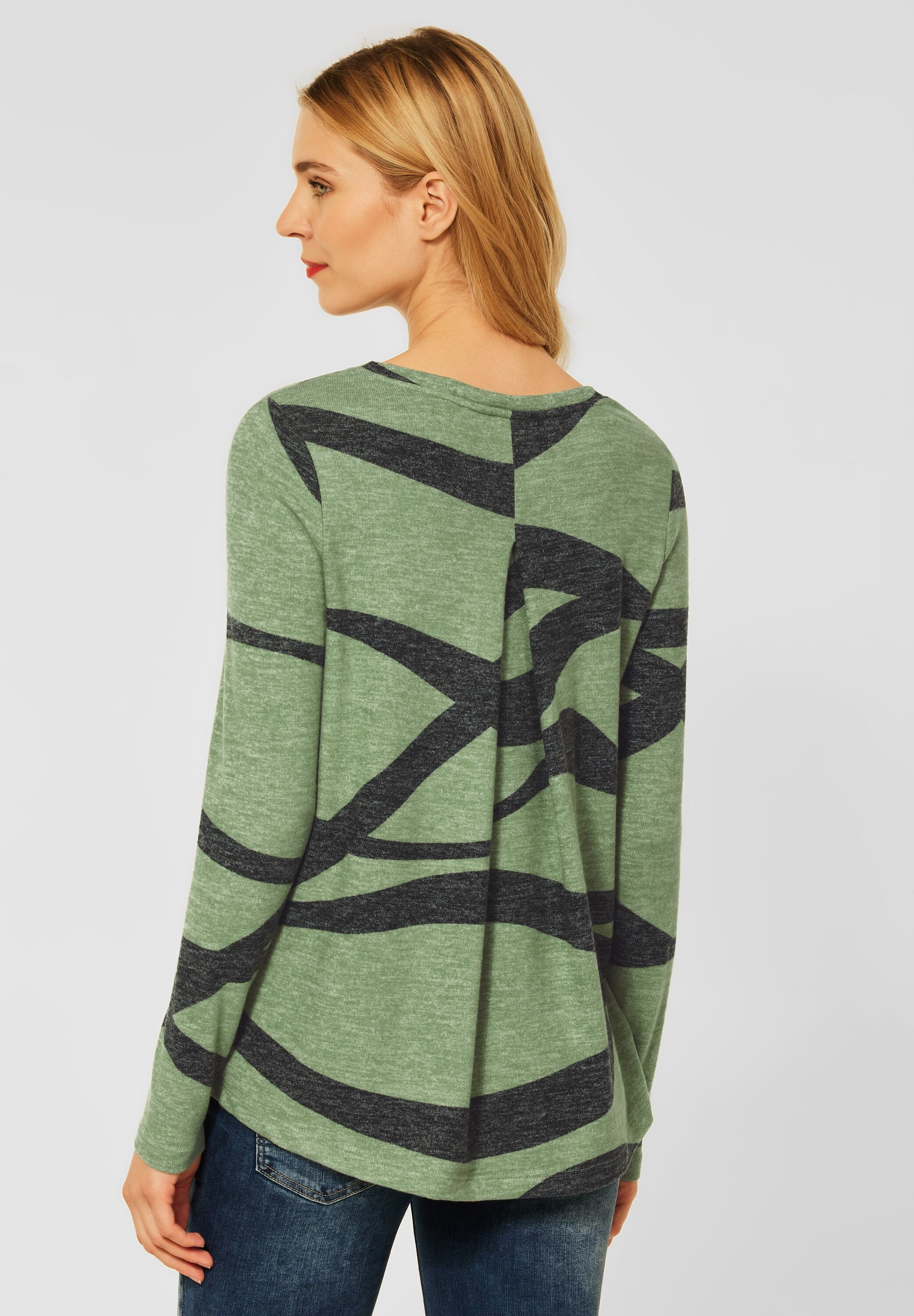 STREET ONE Langarmshirt, in Melange Optik