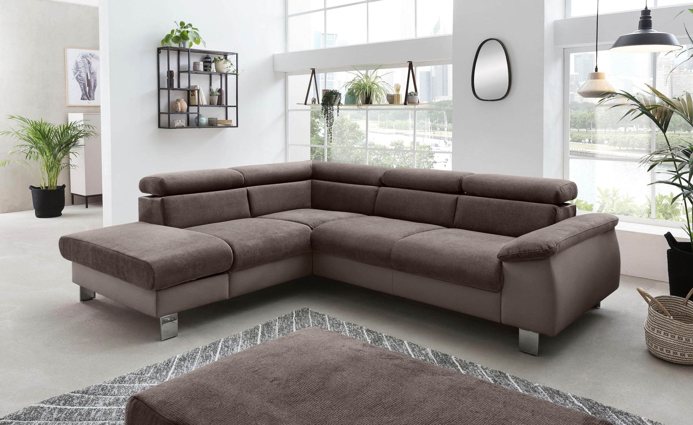 COTTA Ecksofa "Komaris L-Form", inklusive Kopf- bzw. Rückenverstellung, wah günstig online kaufen