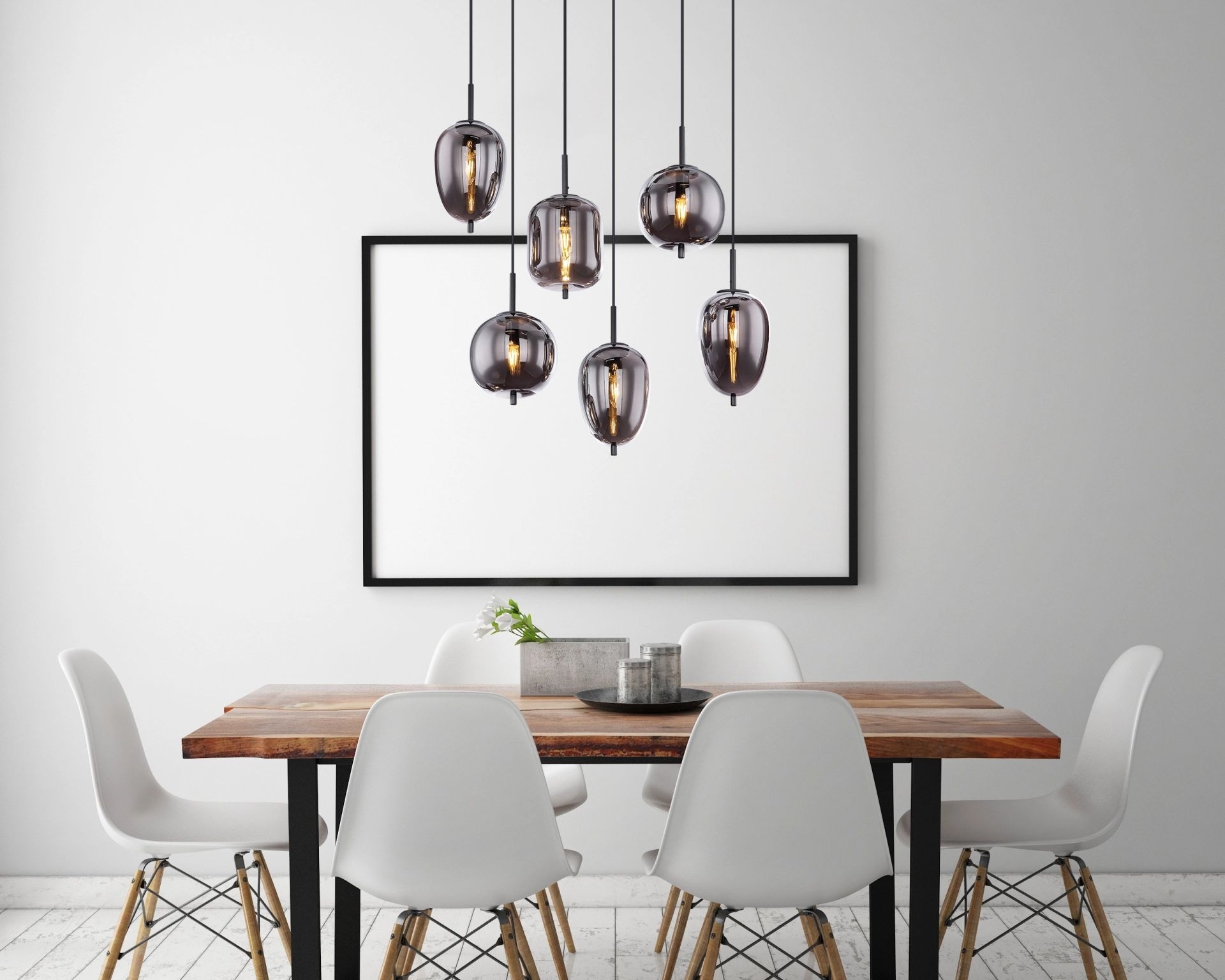 GLOBO LIGHTING Pendelleuchte »BLACKY«, Leuchtmittel E14 | ohne Leuchtmittel, Hängelampe, Hängeleuchte, verschiedene Gläser, modern, Essbereich