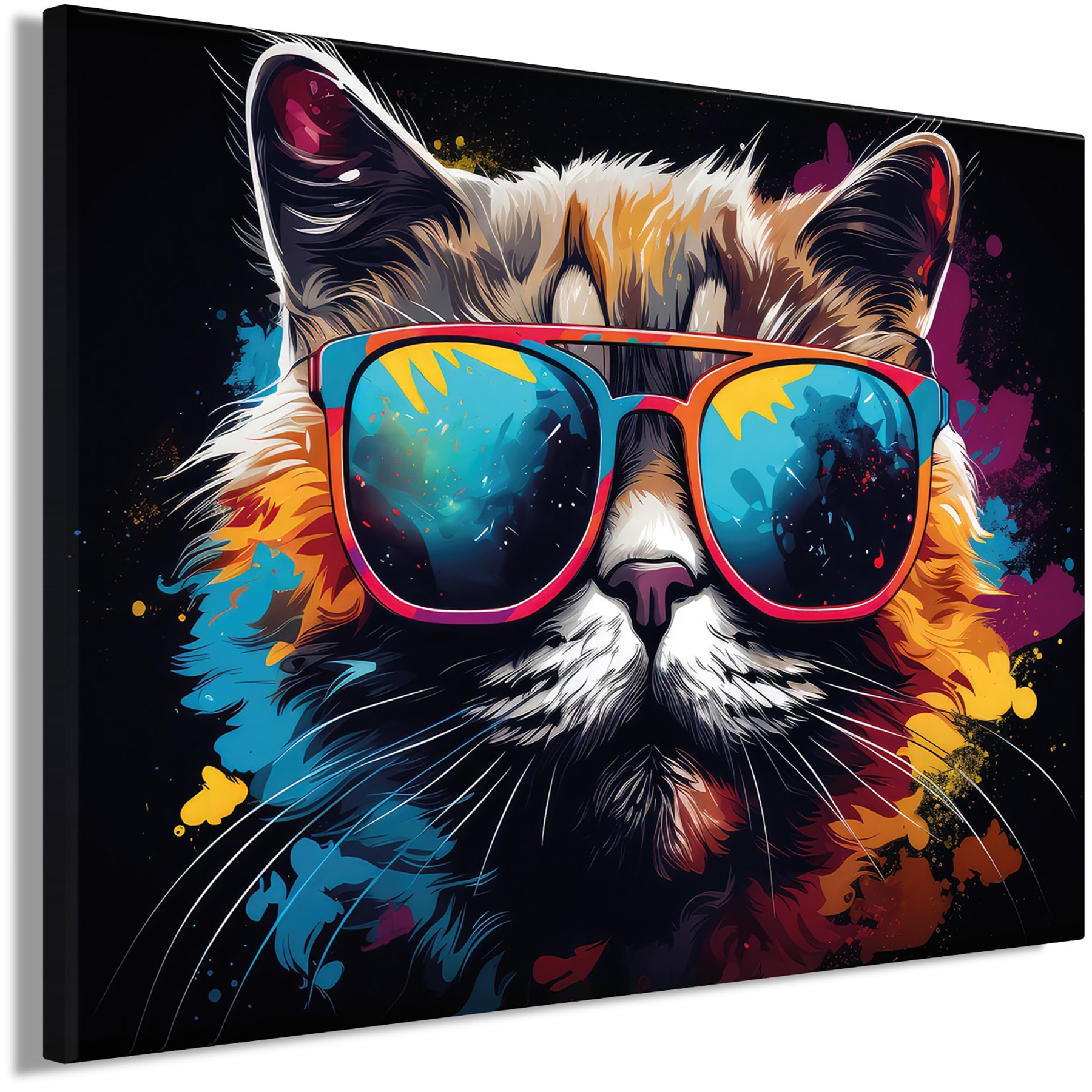 Bönninghoff Bild »COOL CAT 46x61 cm – Leinwandbild Keilrahmen Deko modern«