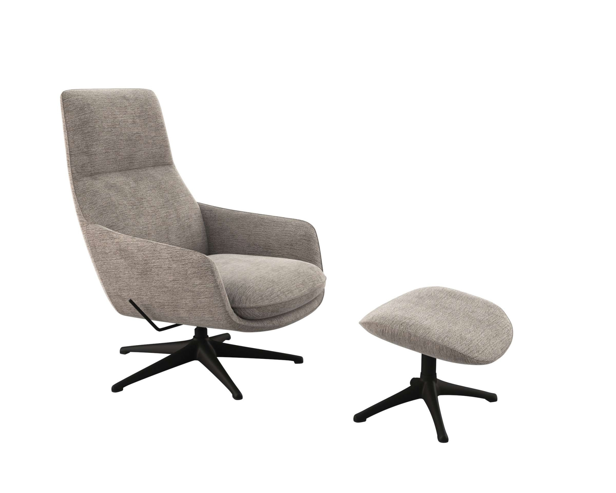 FLEXLUX Drehsessel »Marinella, Relaxsessel, TV-Loungesessel, Polstersessel,«, Liegefunktion, drehbar, Fuß schwarz