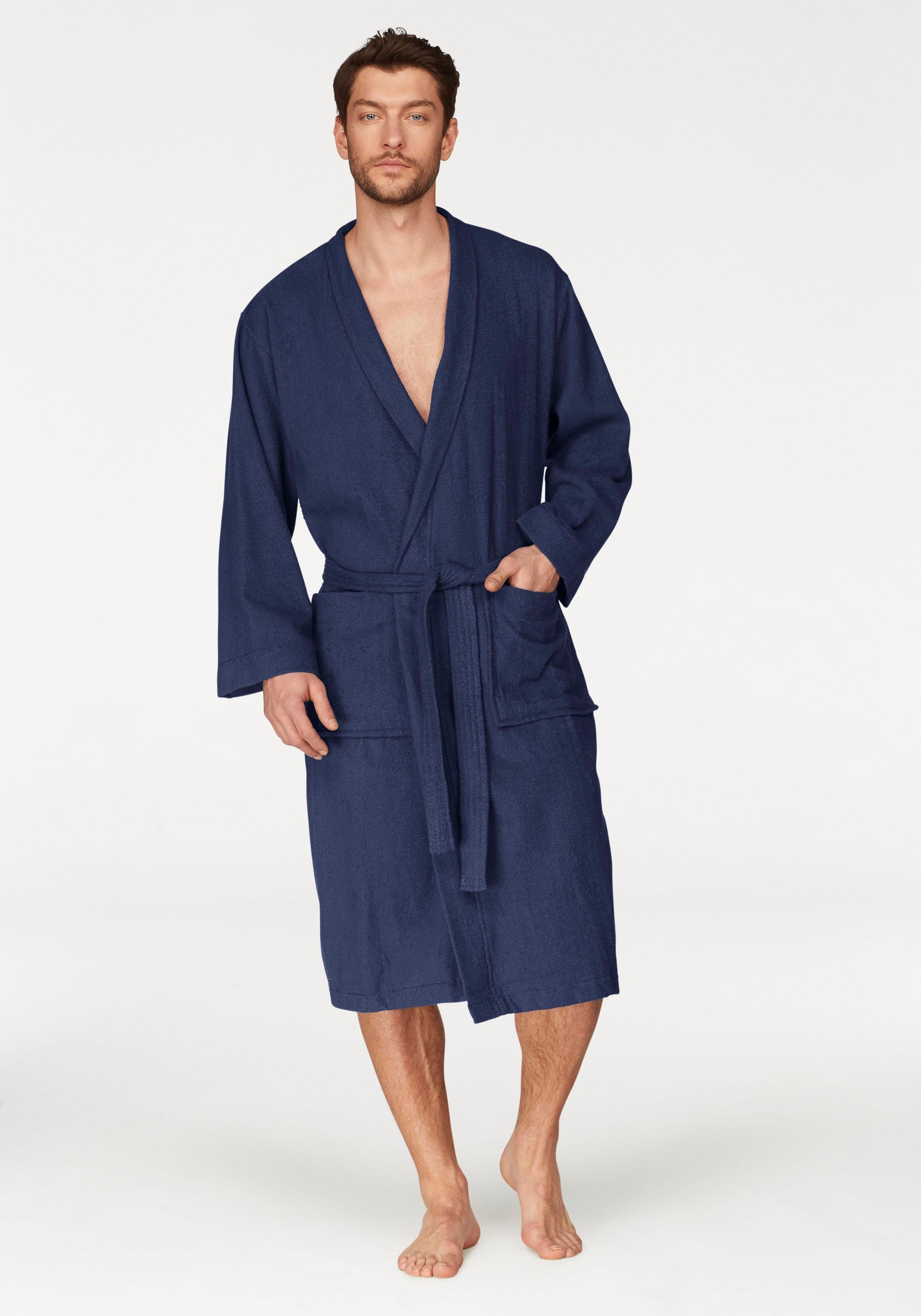 OTTO home Unisex-Bademantel "Travel, ideal für Sauna & Spa, Hotelbademantel, Morgenmantel" 1 Stk. für Damen & Herren, leichte Qualität, langer Bademantel, S-3XL