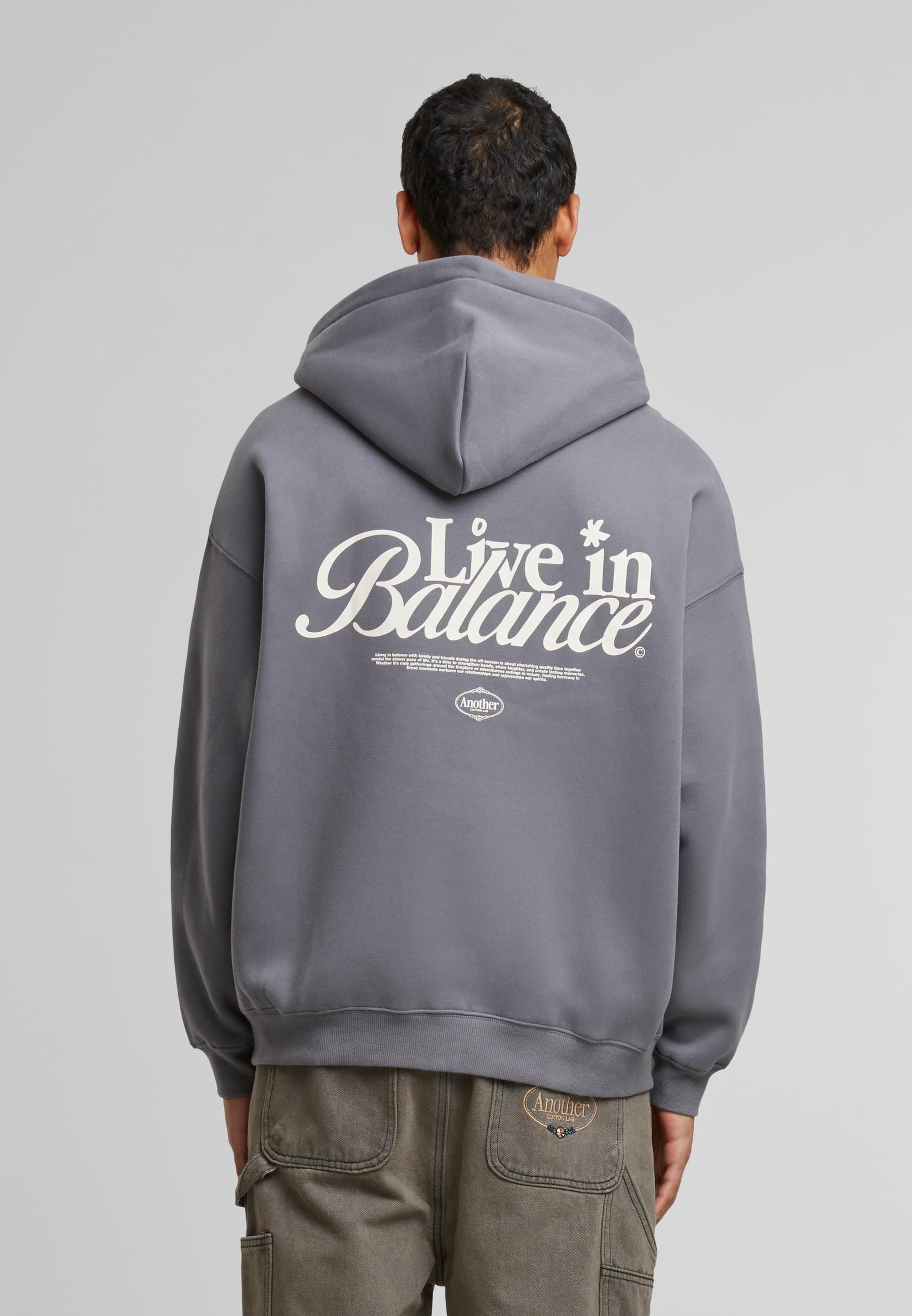 Another Cotton Lab Kapuzensweatshirt »Another Cotton Lab Live in Balance Heavy Oversized Zip Hoodie«, (1 tlg.)