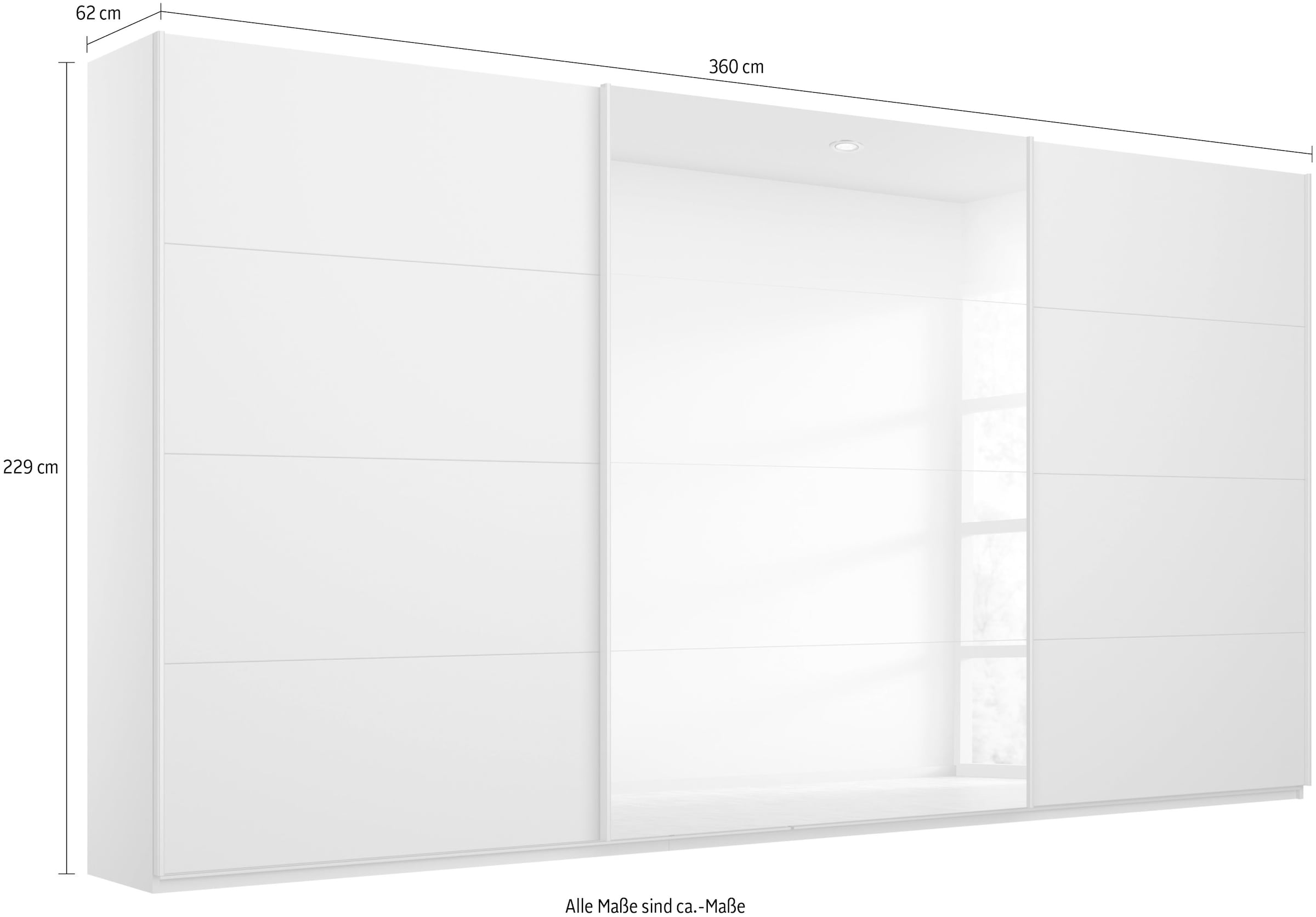 Böden sowie 2 Spiegel, mit Schwebetürenschrank inkl. rauch bestellen »Koluna«, BAUR Innenschubladen | extra