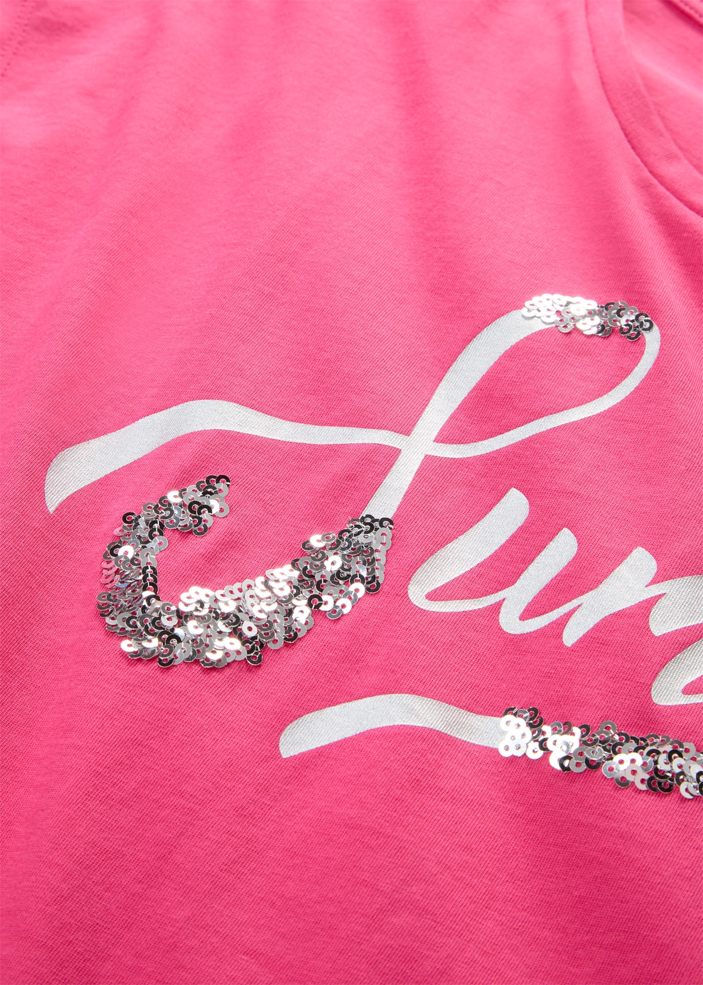 bonprix T-Shirt »Shirt mit Pailletten« lockere Passform, Kurzarm, aus Baumwolle