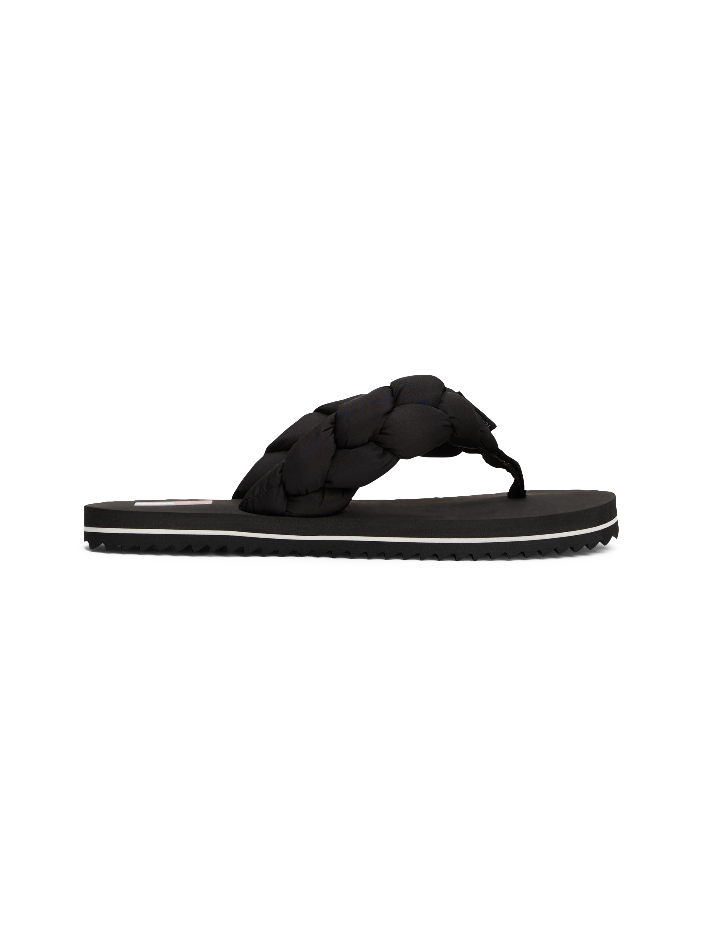 Tommy Jeans Zehentrenner »BRAIDED THONG BEACH SANDAL«  , Dianette, Sommerschuh mit geflochtener, wattierter Bandage