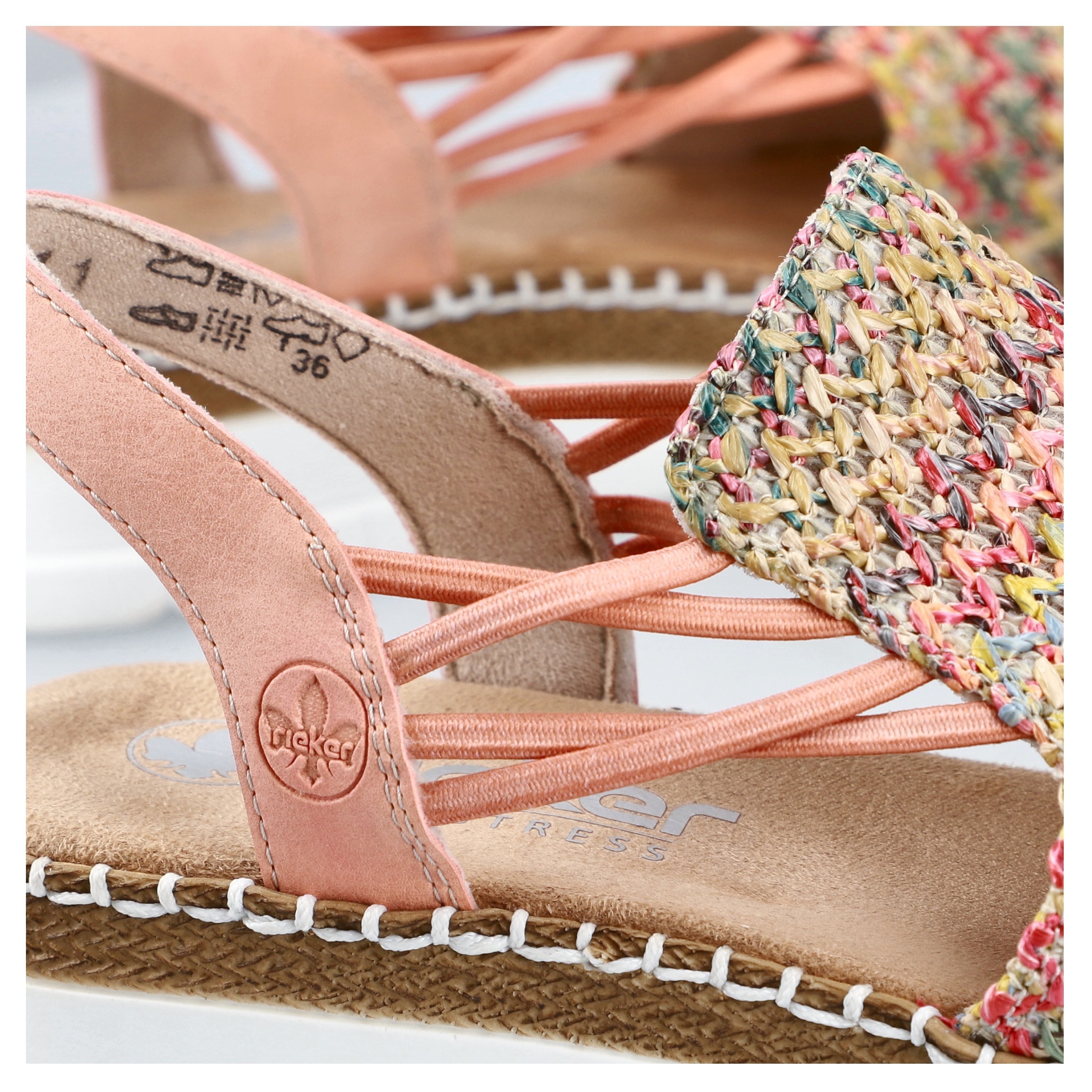 Rieker Sandale, Sommerschuh, Sandalette, Keilabsatz, in modischer Flechtopt günstig online kaufen