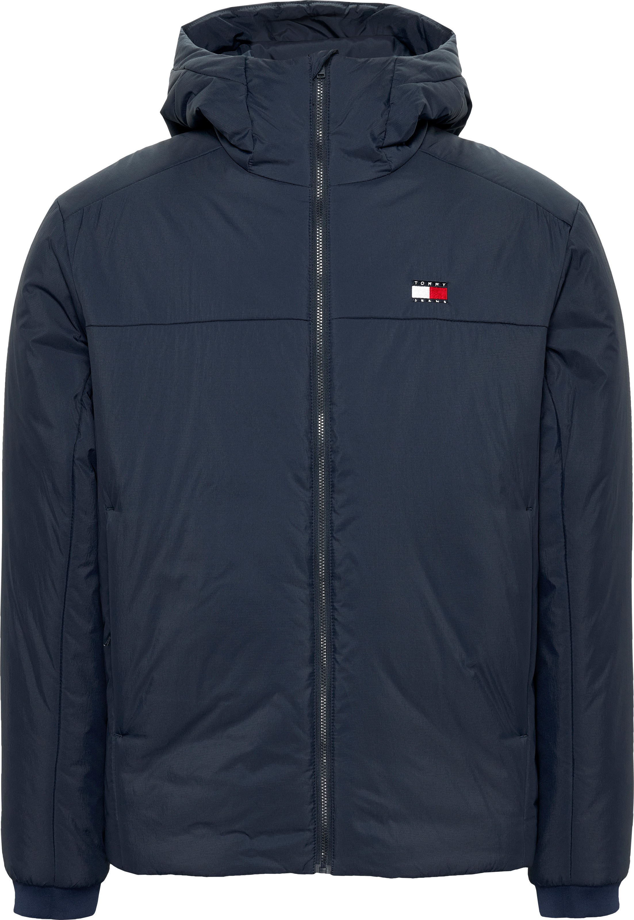 Tommy Jeans Kurzjacke »TJM LT POLY JACKET EXT«, mit Kapuze, mit Logostickerei