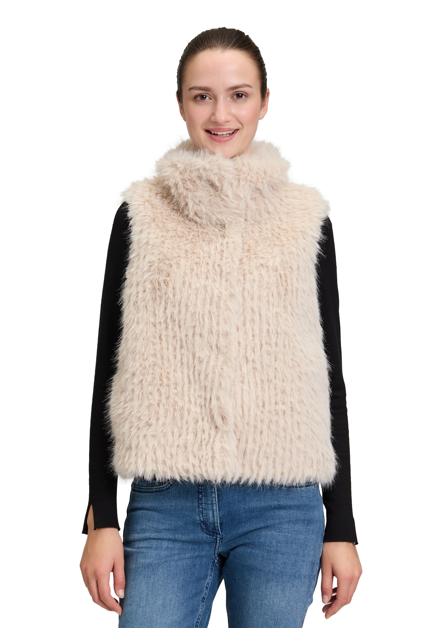 Amber & June Plüschweste "Damen mit Kragen" günstig online kaufen