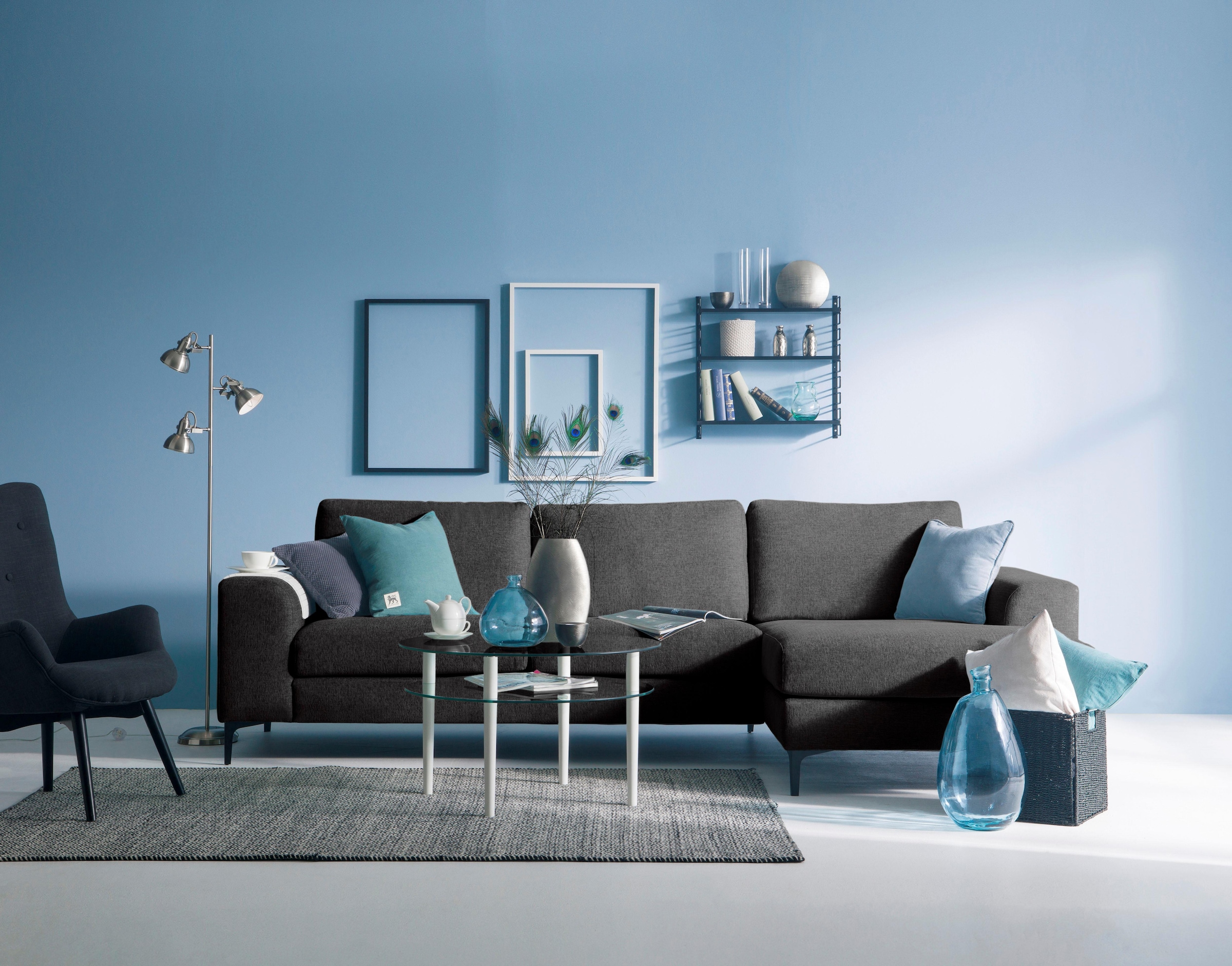 INOSIGN Ecksofa »Henry«, mit Metallbeinen, in modernem Design