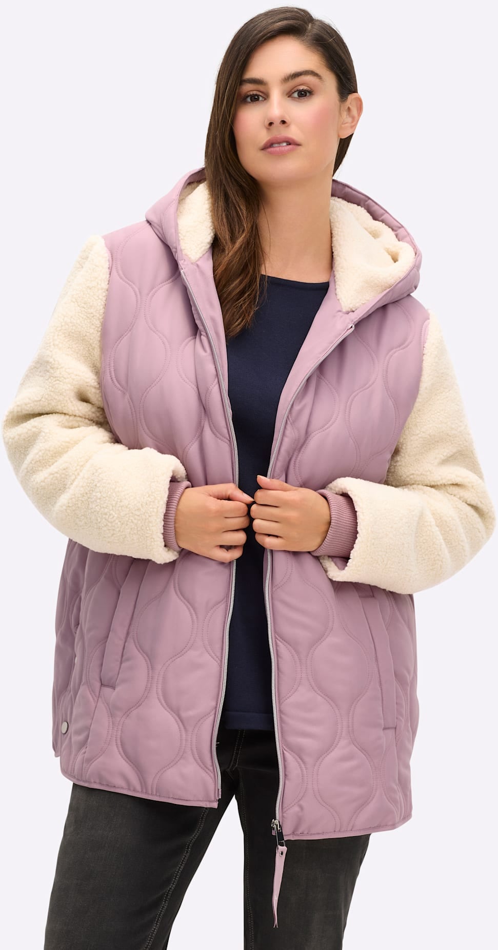 Sheego Steppjacke, mit Kapuze günstig online kaufen