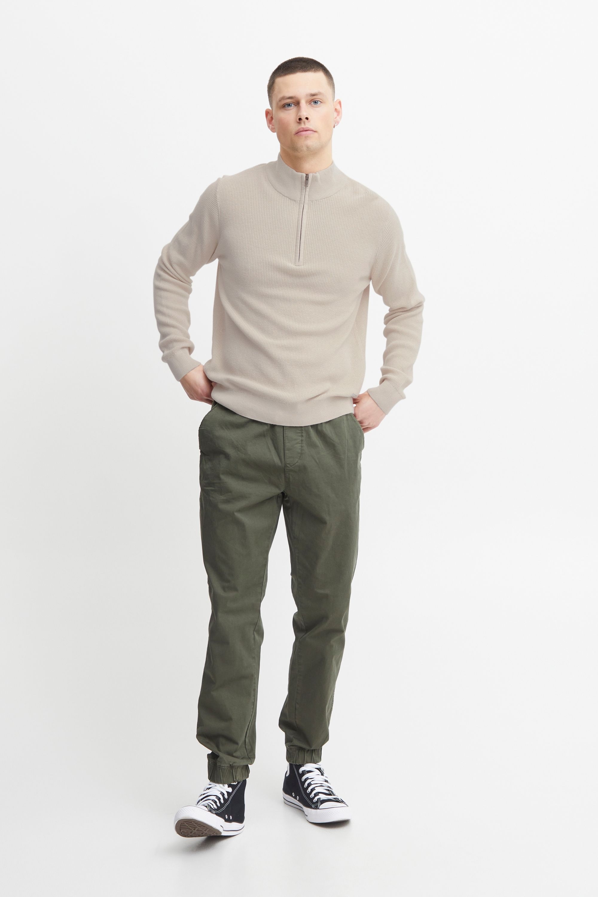Troyer BLEND "Stricktroyer BHCodford", Herren, Gr. XL, beige (oyster gray), Obermaterial: 100% Baumwolle CO., Pullover Troyer 2