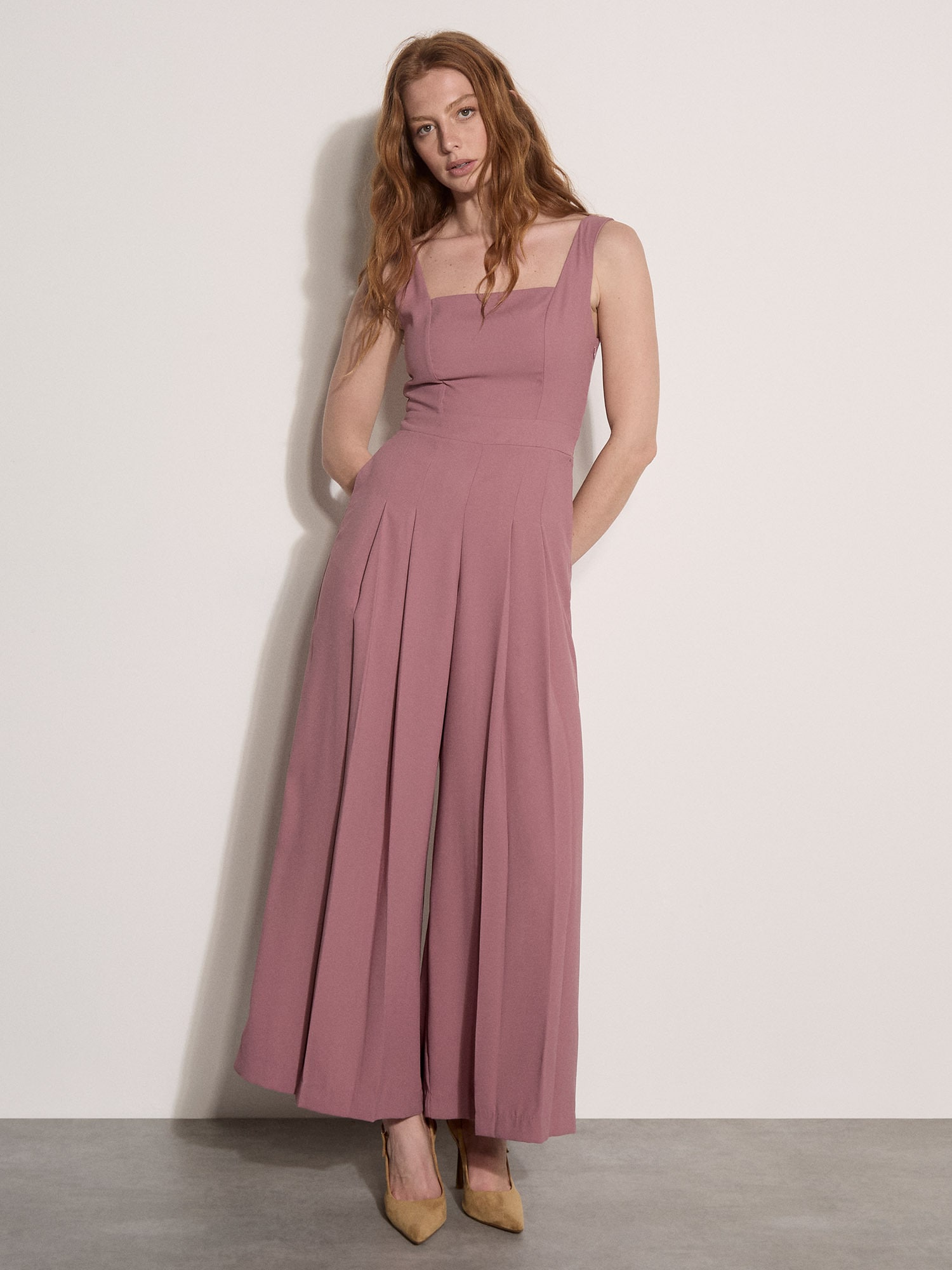 Apricot Jumpsuit »Jumpsuit aus Crêpe« mit weitem Bein