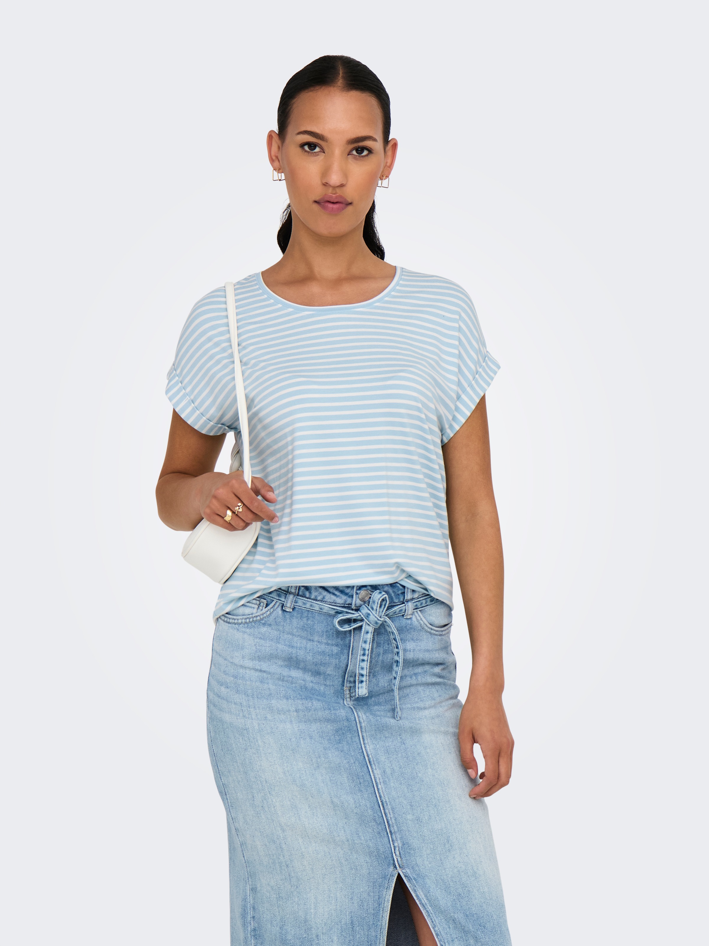 ONLY T-Shirt "ONLMOSTER – Kurzarmshirt mit Aufschlag für lässige Looks", ge günstig online kaufen