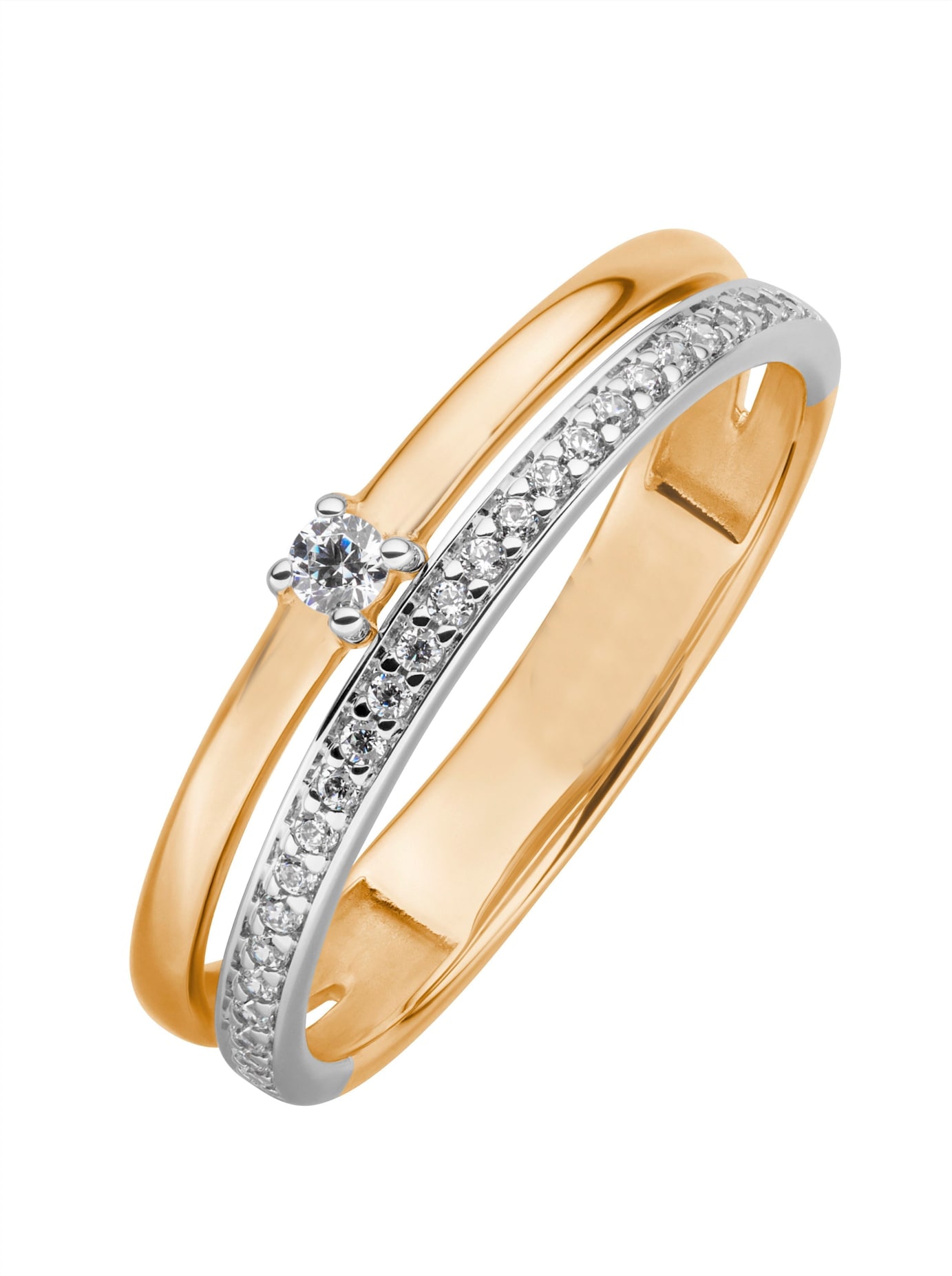 Fingerring LADY Gr. 21, gold (gelbgold 375), Fingerringe, Damen, 21, Metall, Fingerring