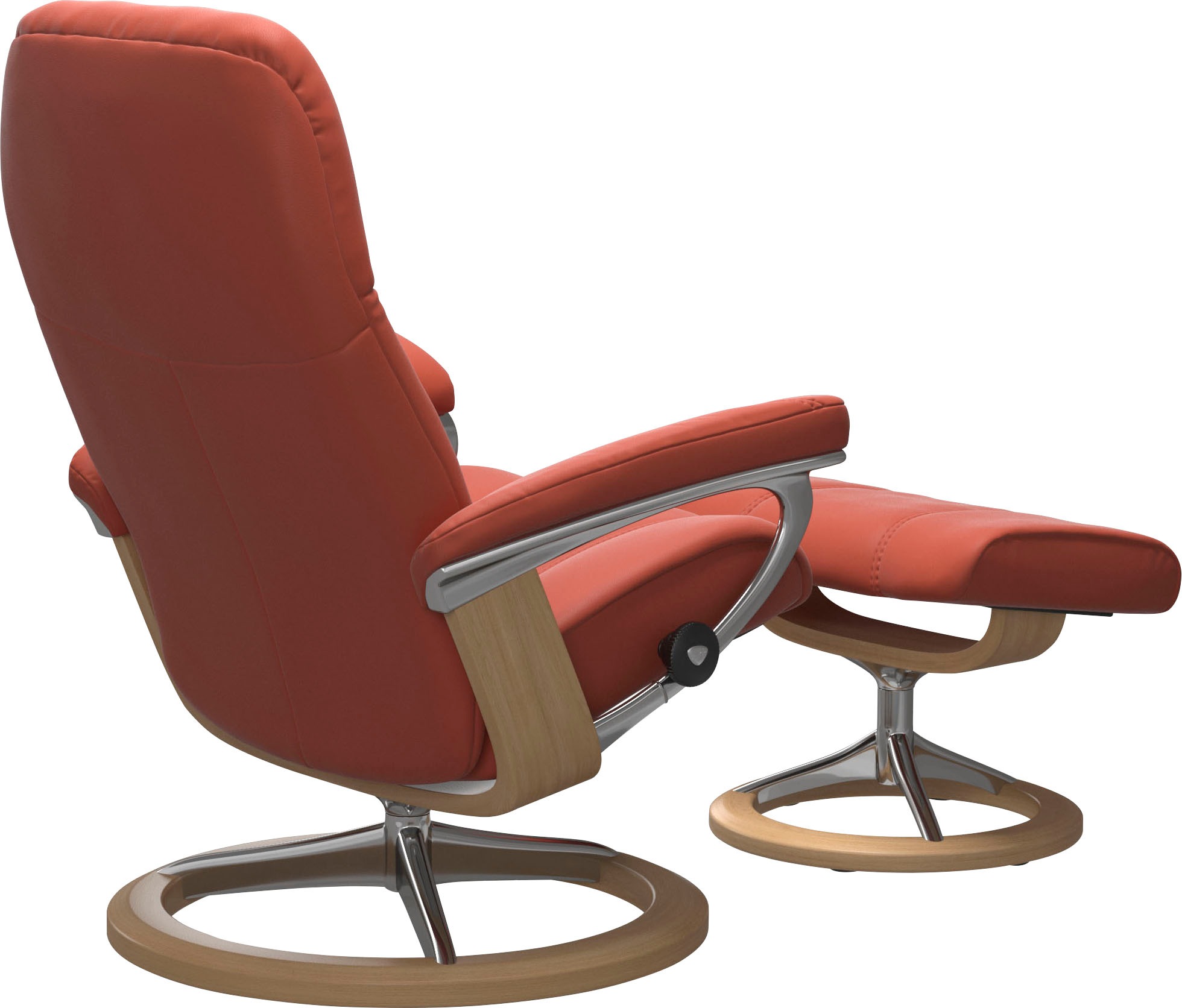 Fußhocker STRESSLESS "Consul", braun (henna), B:54cm H:41cm T:39cm, Hocker, Fußhocker, mit Signature Base, Gestell Eiche 2