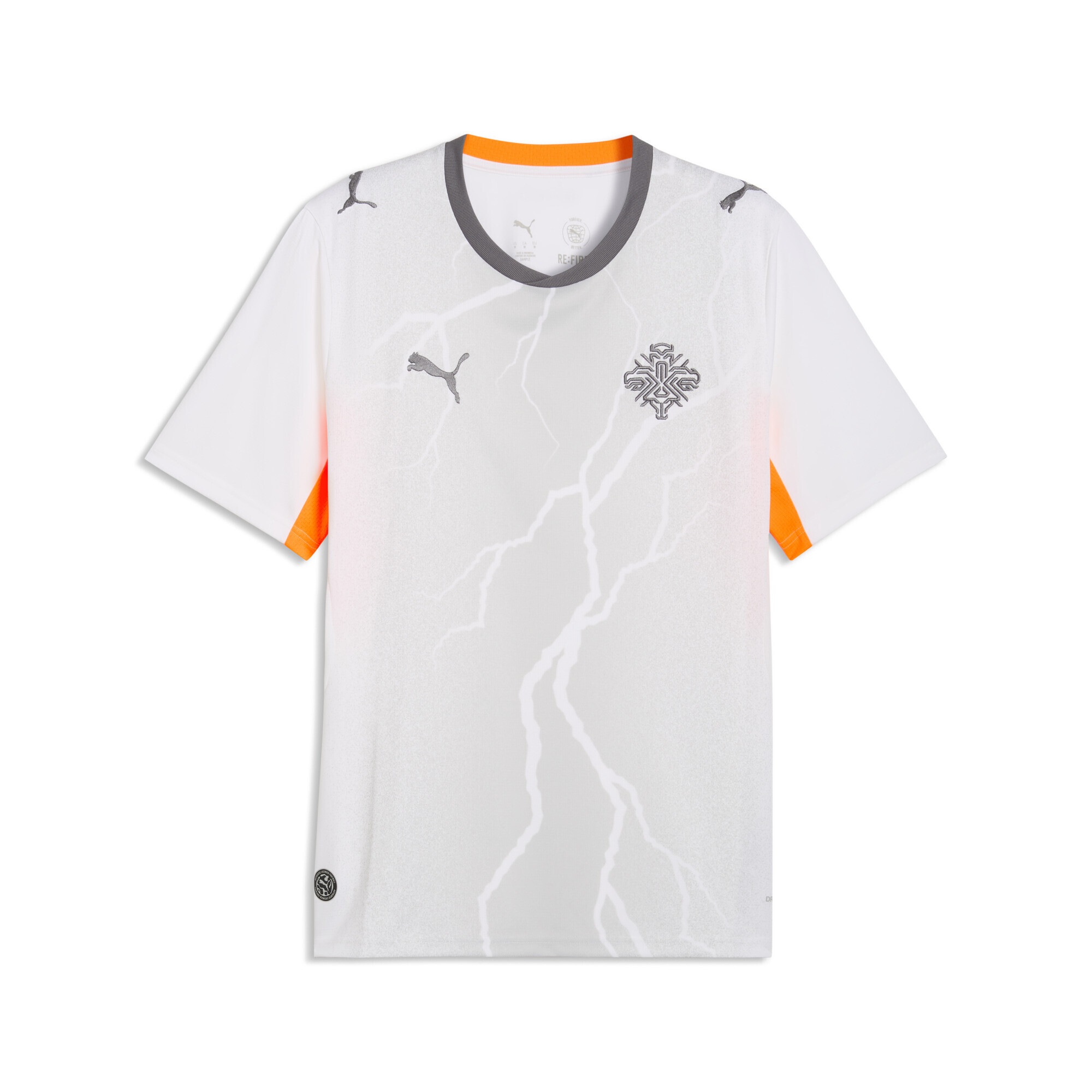 Trainingsshirt PUMA "Island 2026 Auswärtstrikot Herren", Damen, Gr. L, weiß cool schwarz gray, Obermaterial: 100% Polyester; Kragen: 100% Polyester; Einsatz: 100% Polyester, regular fit, Rundhals, Shirts