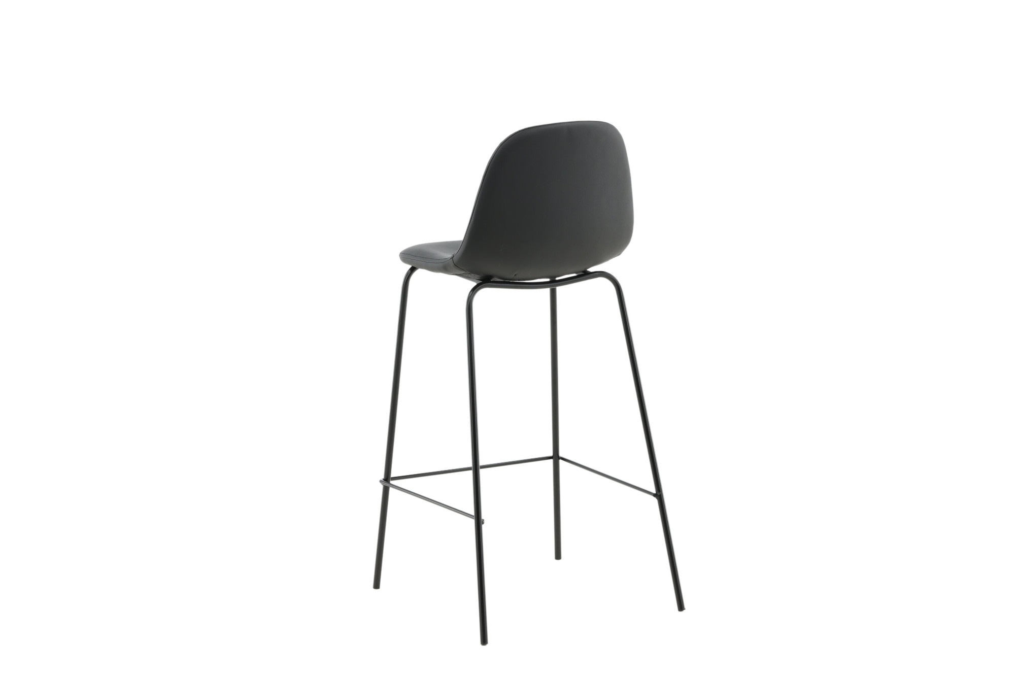 Venture Home Barhocker »Polar, 2er-Set Barhocker in Schwarz-PU, luxuriös, 150 kg belastbar« 2 Stk. tlg. Tresenstuhl, Lederlook, schwarze Metallbeine, Fußstütze, edel