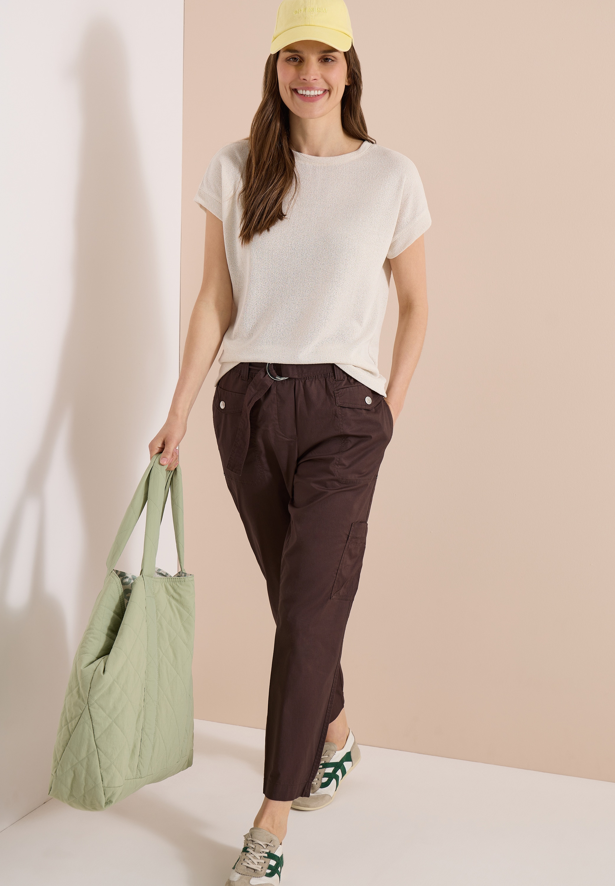 Cecil Stoffhose »Style Chelsea«  im Loose Fit und im Papertouch-Style/mit Gürtel
