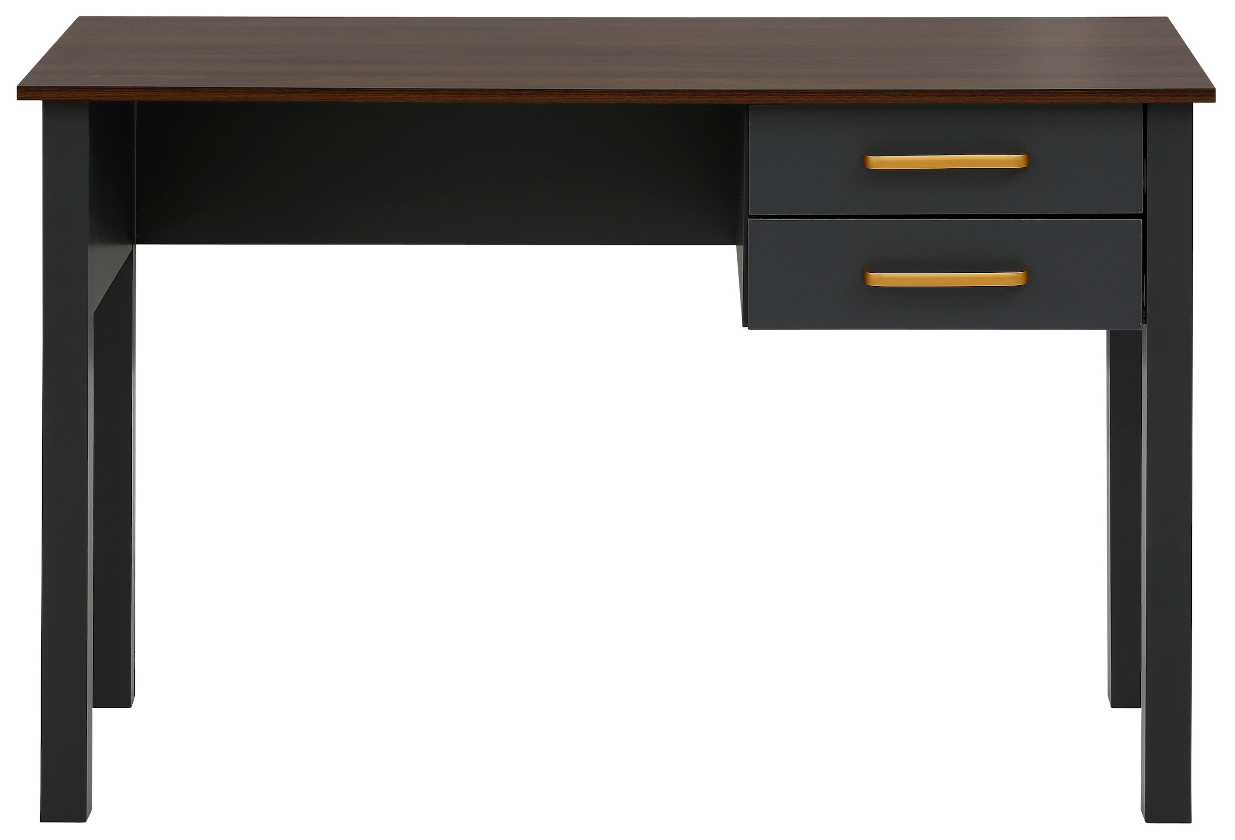 Schreibtisch »Martinau«, mit 2 Schubladen, goldfarbene Griffen aus Metall, Höhe 76,5 cm