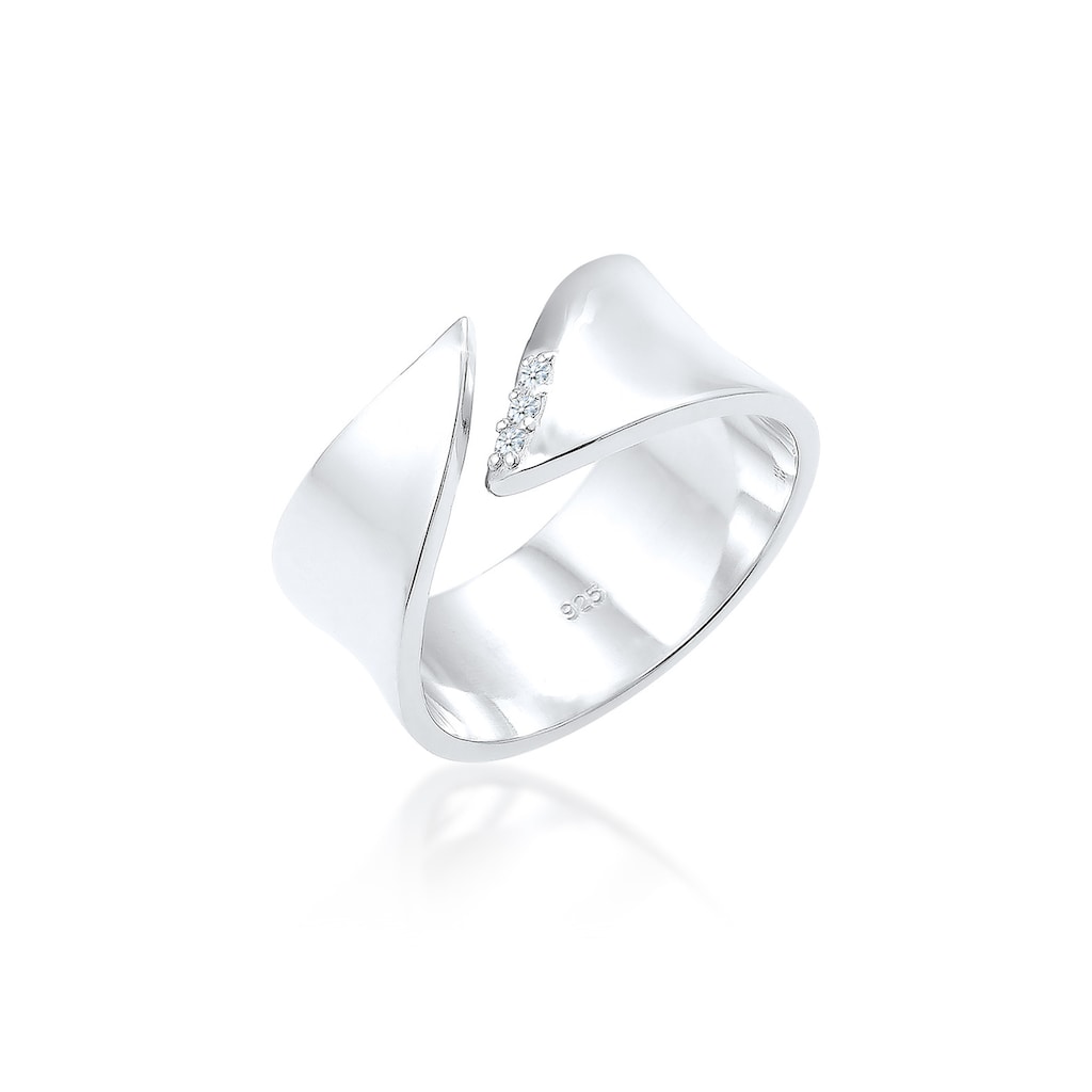 Elli DIAMONDS Diamantring »Wickelring Diamant (0.045 ct.) 925 Silber«