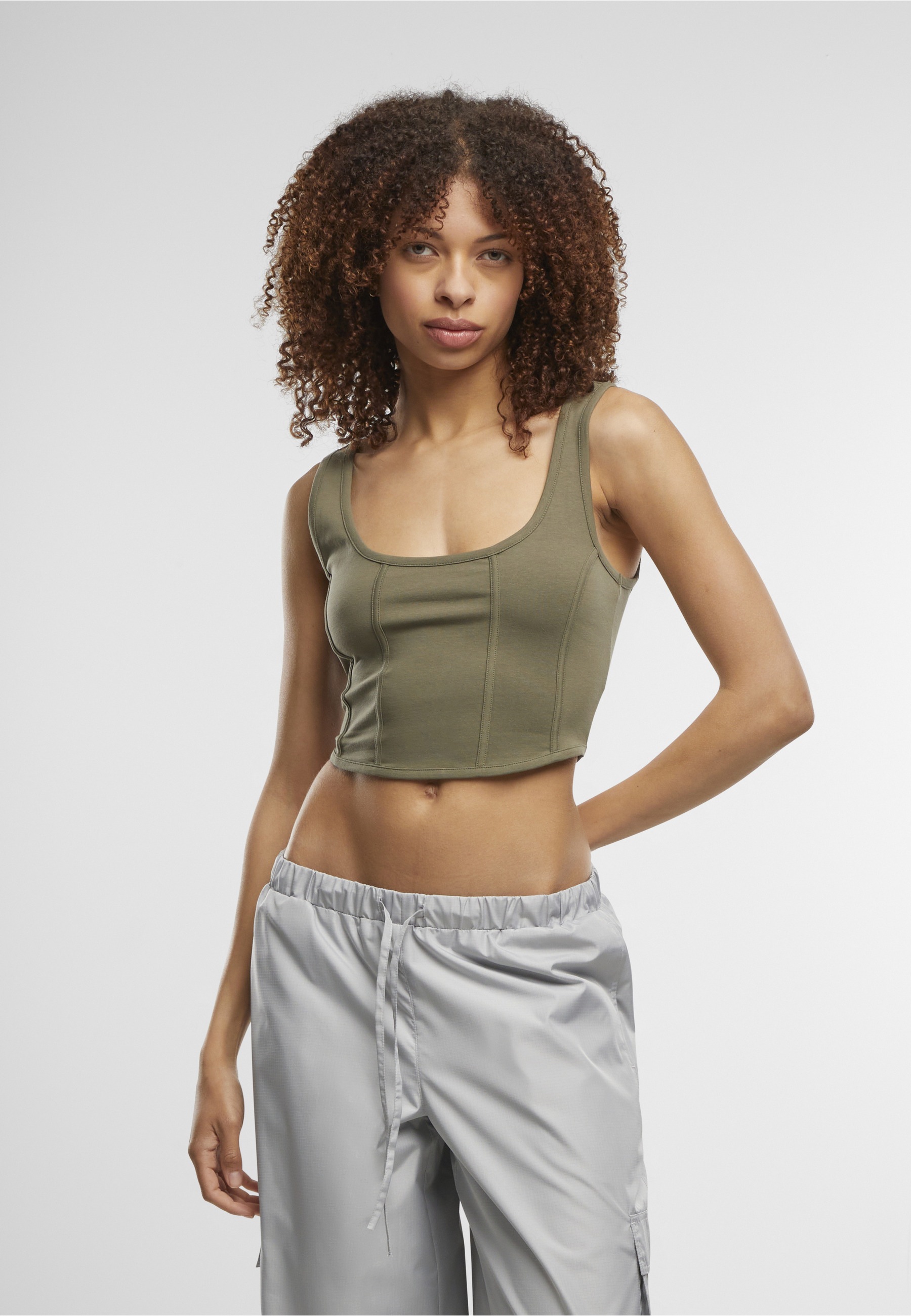 URBAN CLASSICS T-Shirt »Urban Classics Ladies Jersey Corsage Top« 1