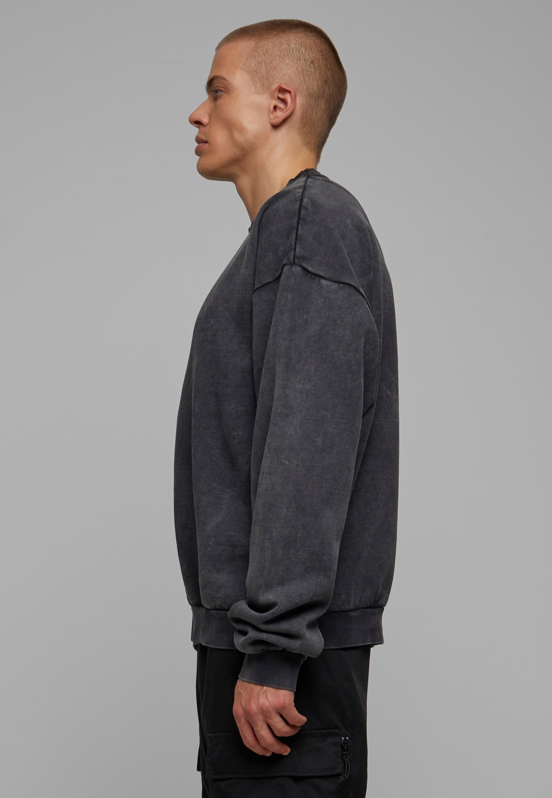 URBAN CLASSICS Rundhalspullover »Urban Classics Herren Acid Washed Crew«, (1 tlg.)